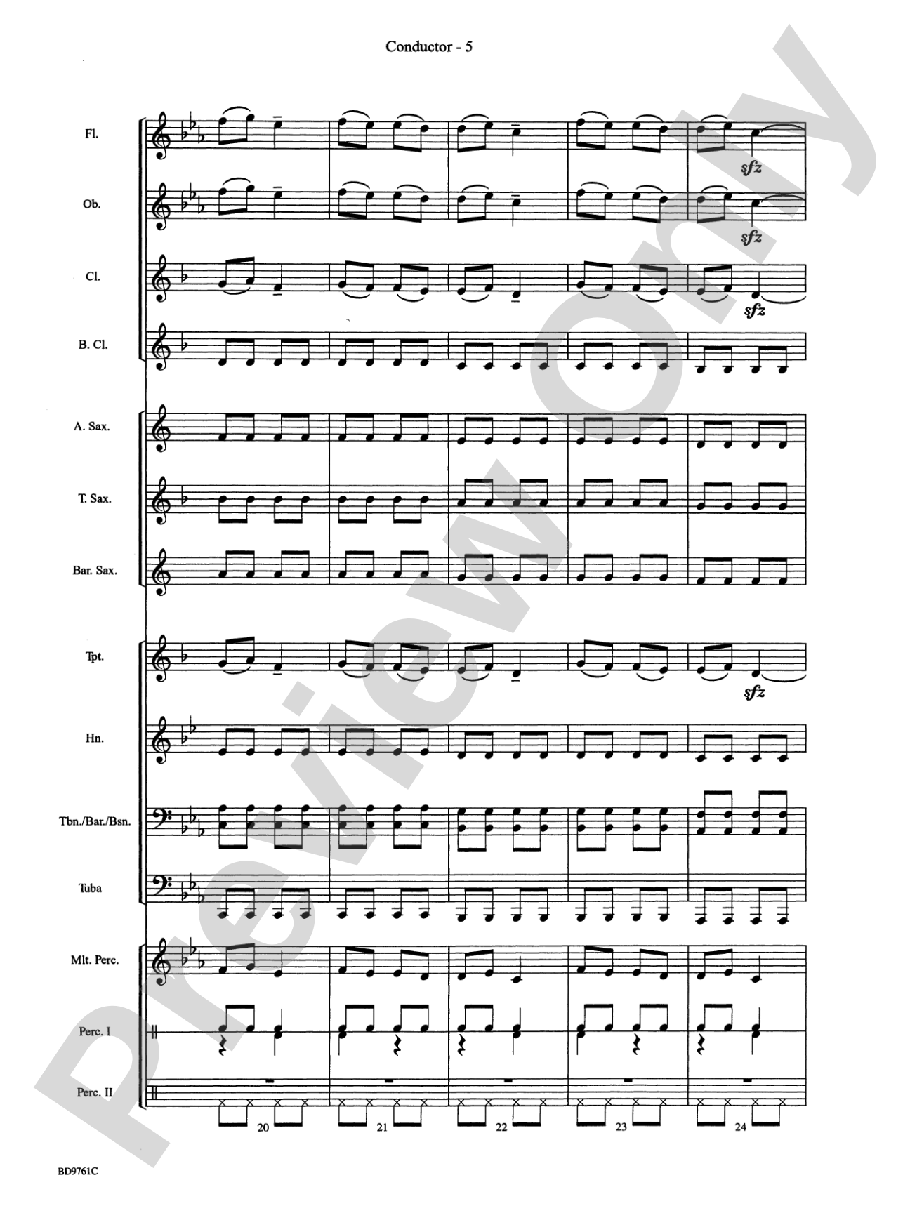 Bartók Suite (from For Children): Concert Band Conductor Score & Parts