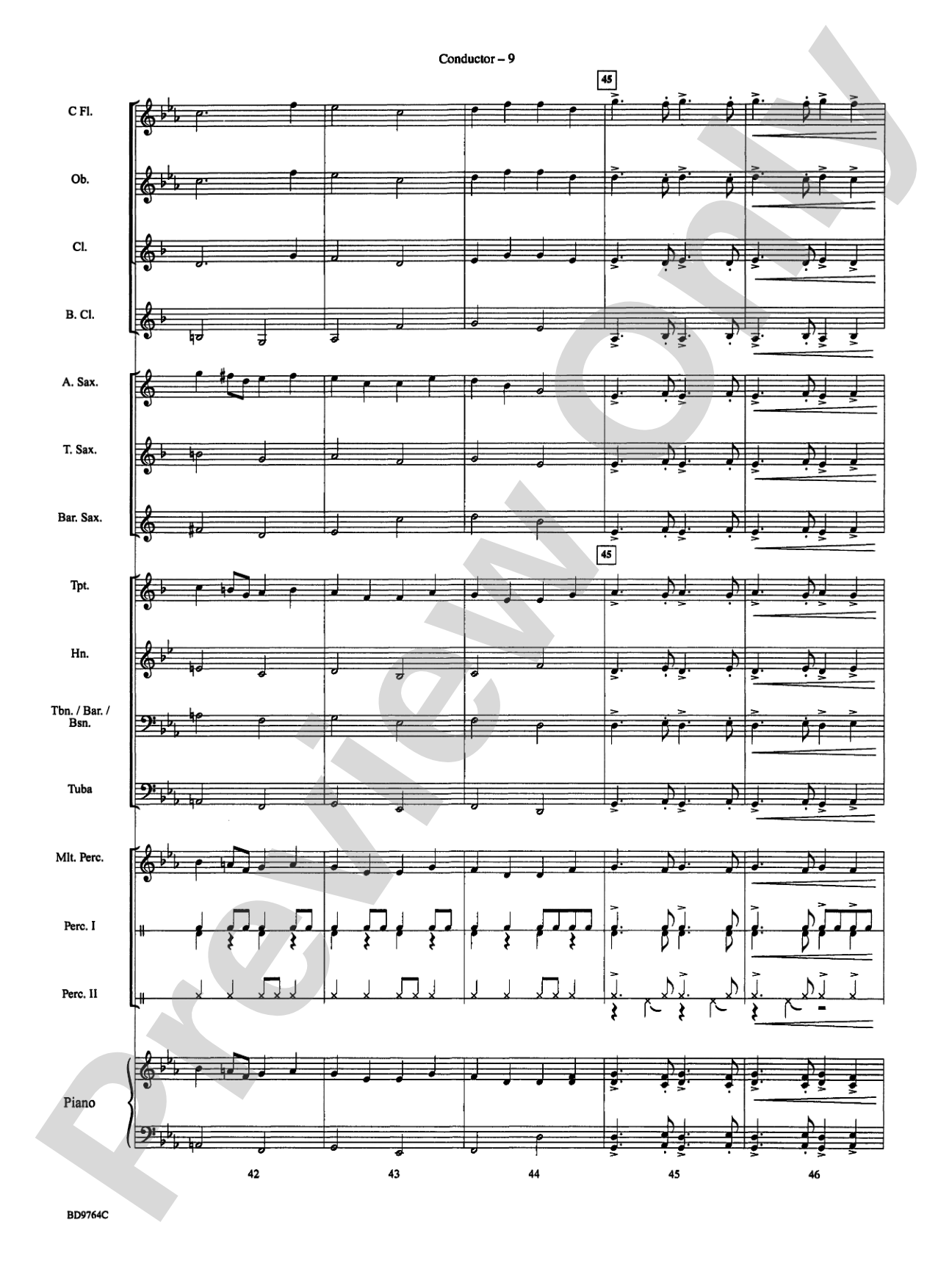 Aztec Dance: Concert Band Conductor Score & Parts