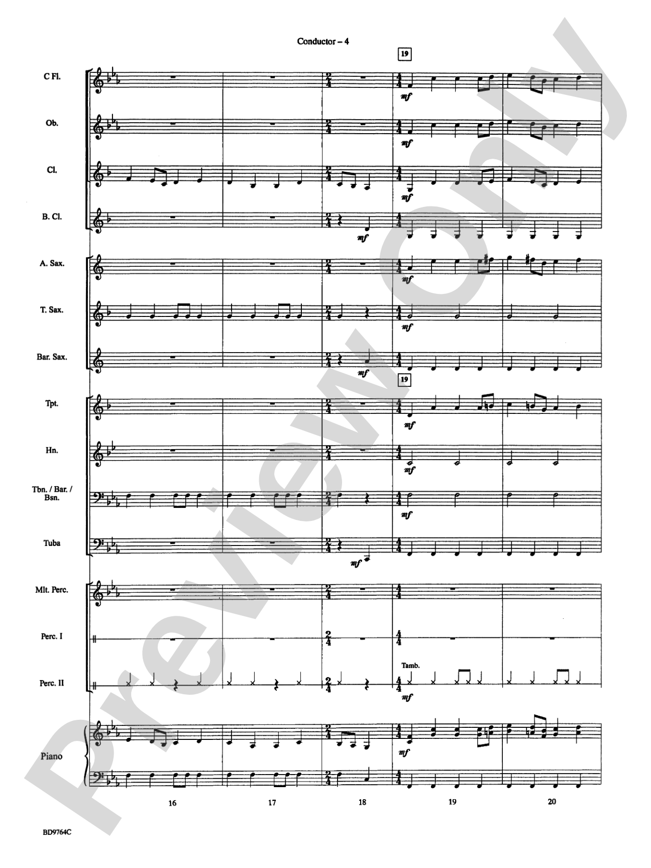 Aztec Dance: Concert Band Conductor Score & Parts