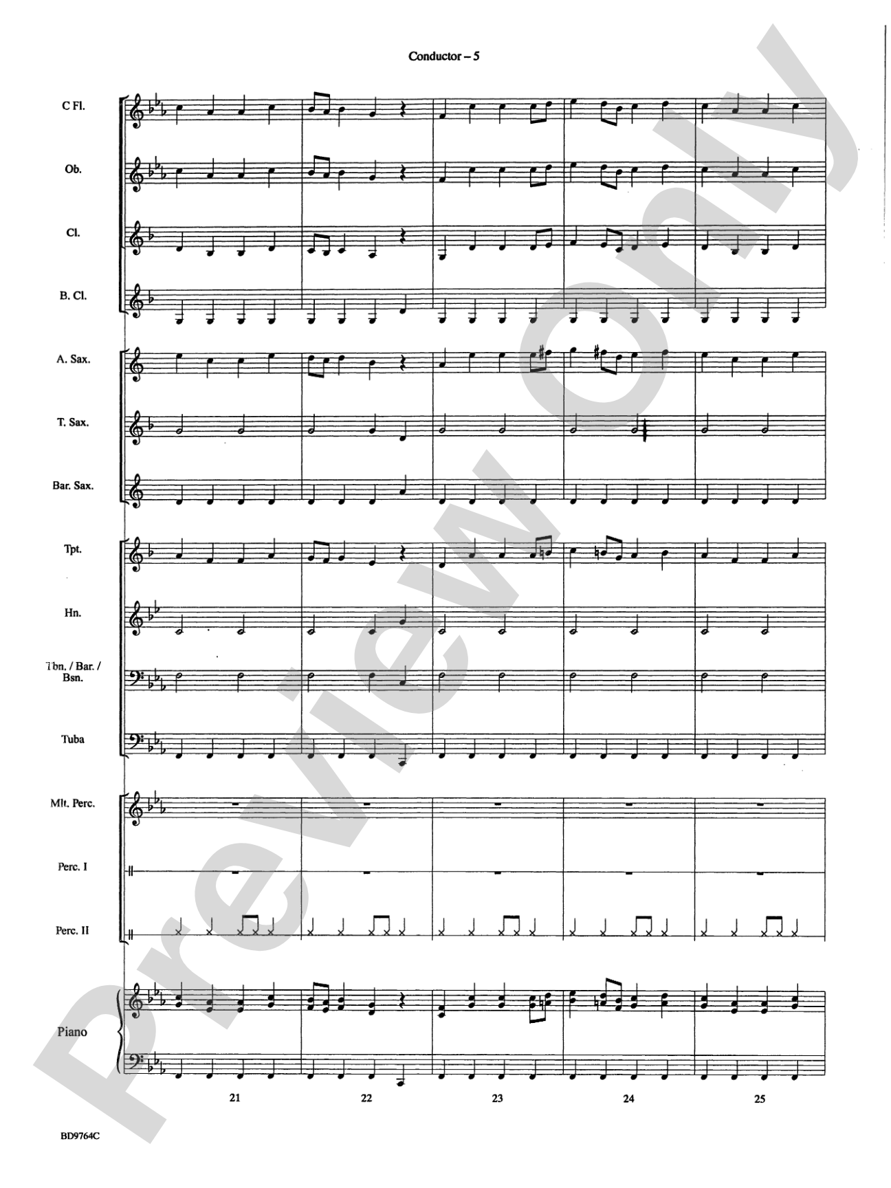 Aztec Dance: Concert Band Conductor Score & Parts