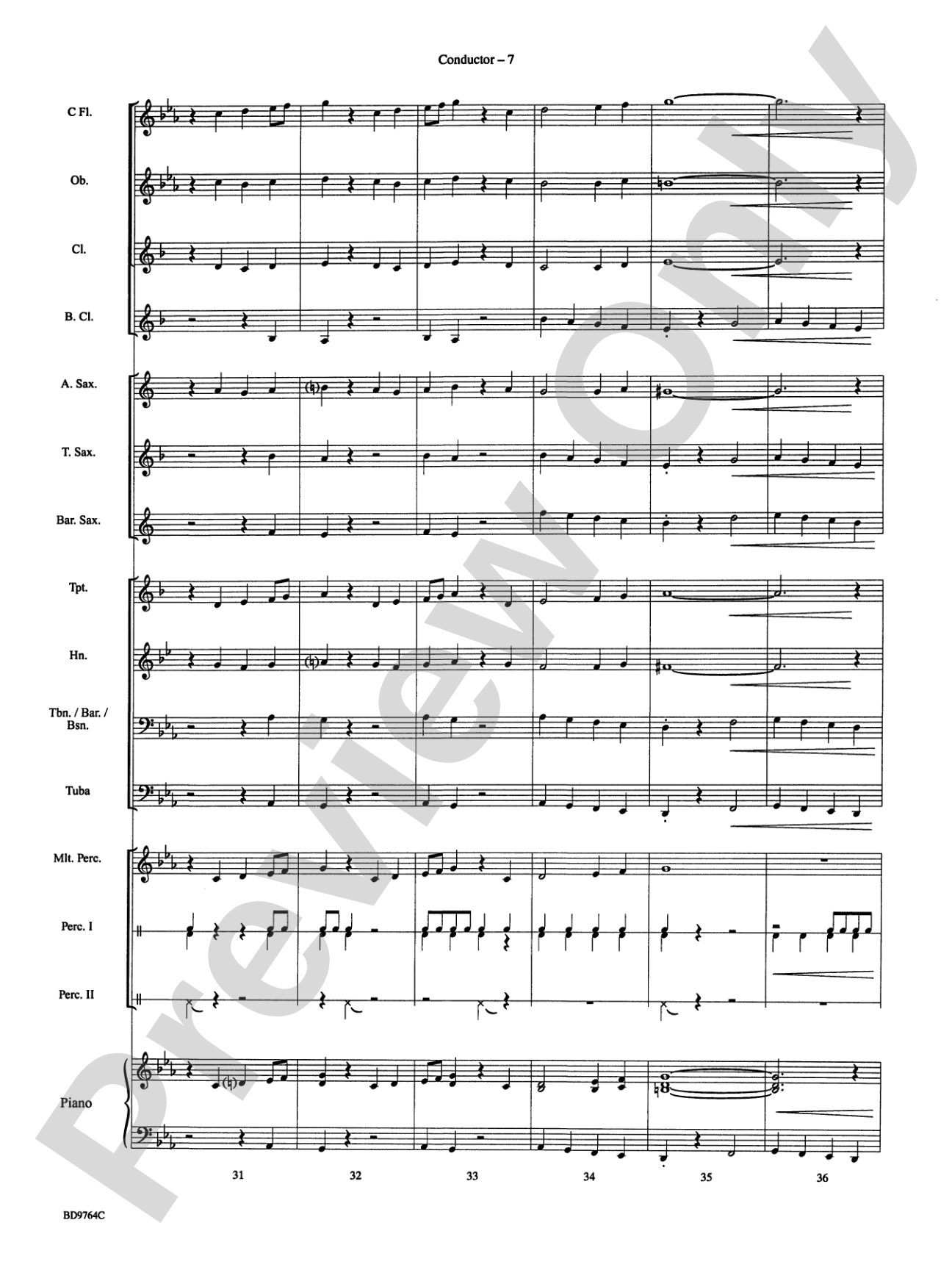 Aztec Dance: Concert Band Conductor Score & Parts
