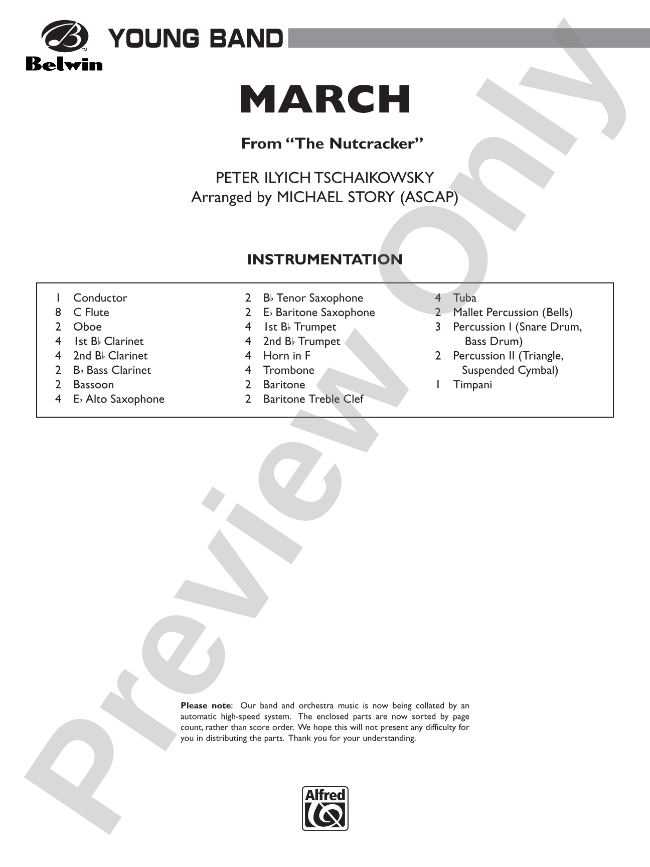 March from The Nutcracker: Concert Band Conductor Score & Parts