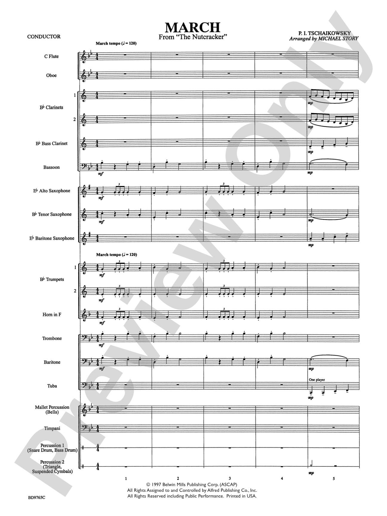 March from The Nutcracker: Concert Band Conductor Score & Parts