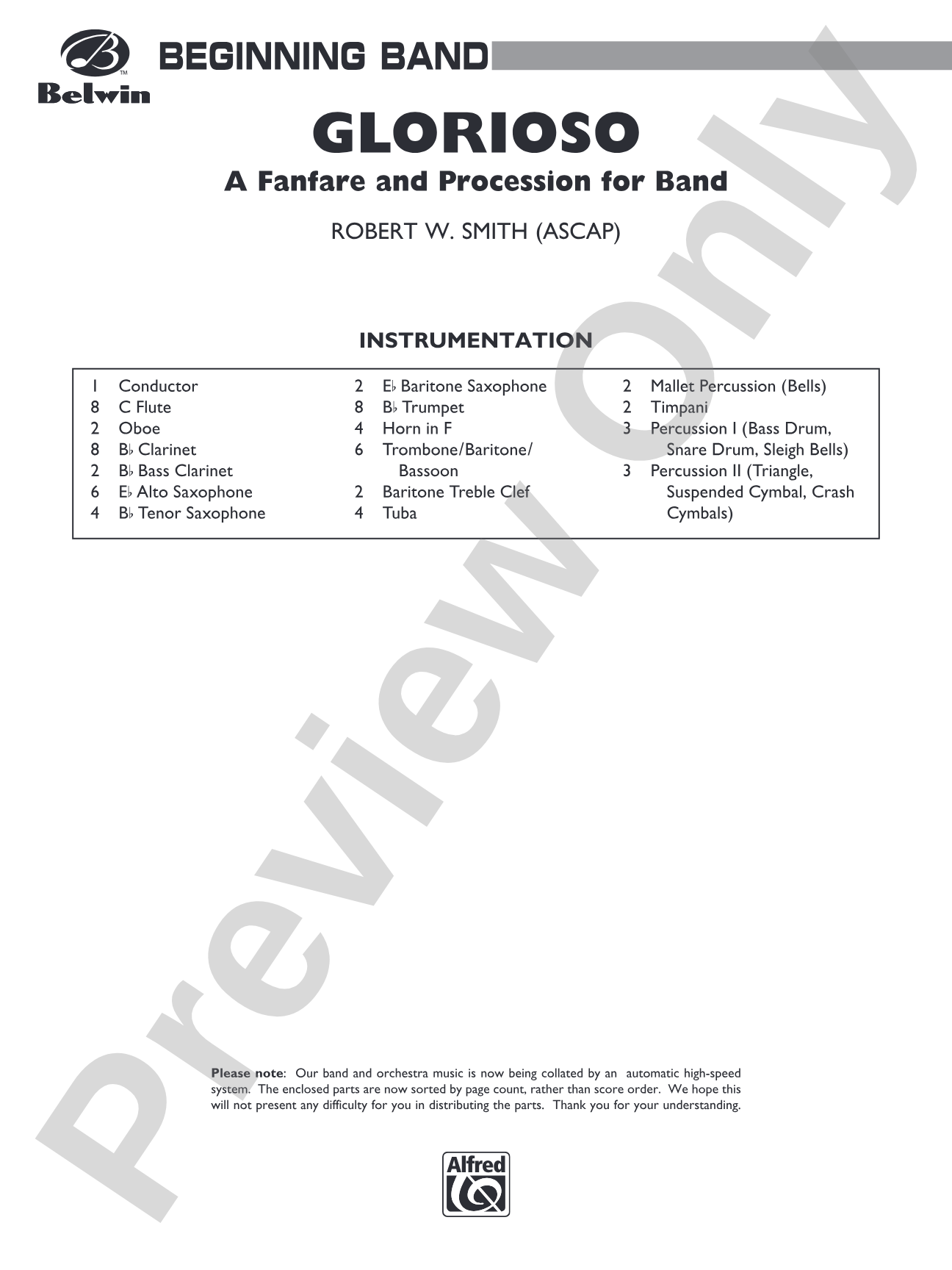 Glorioso (A Fanfare and Procession for Band): Concert Band Conductor Score & Parts