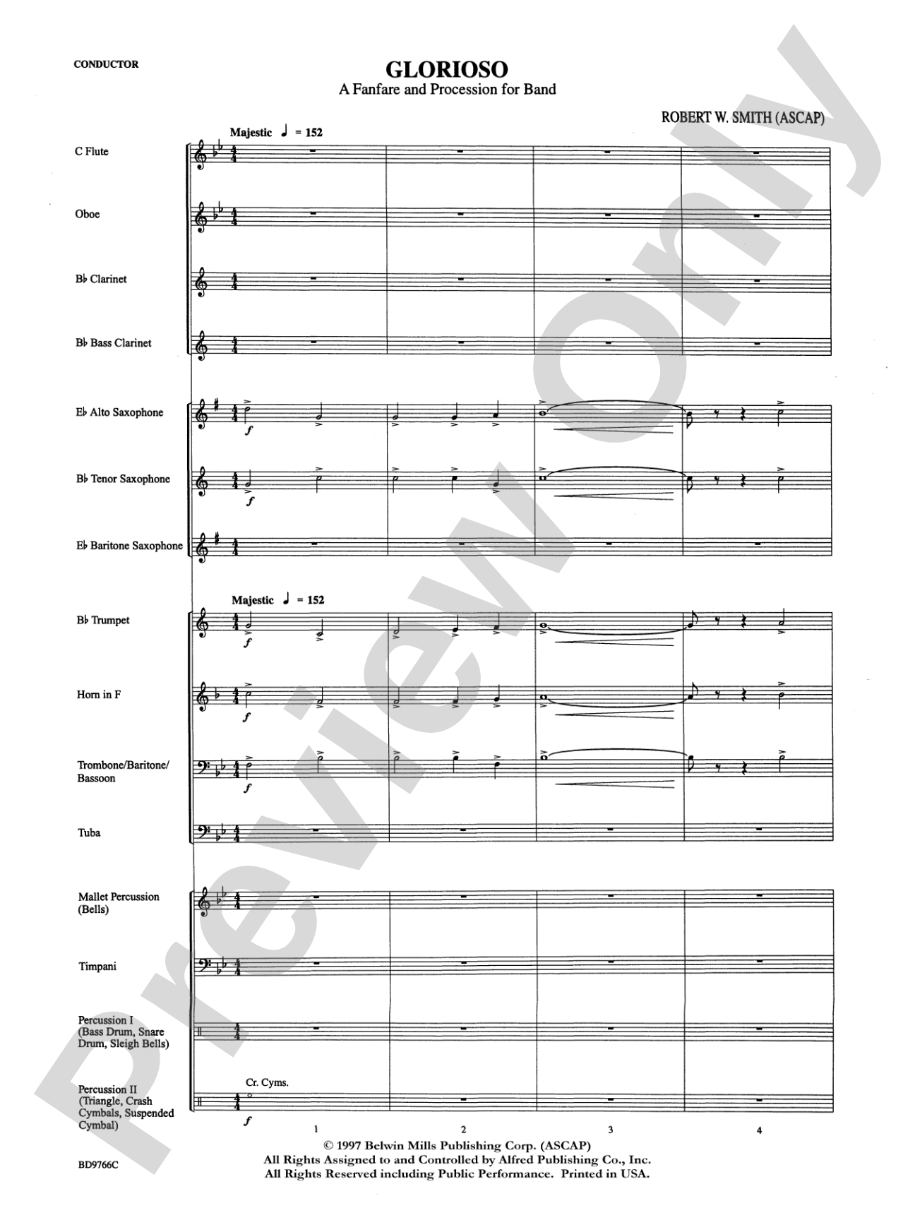 Glorioso (A Fanfare and Procession for Band): Concert Band Conductor Score & Parts
