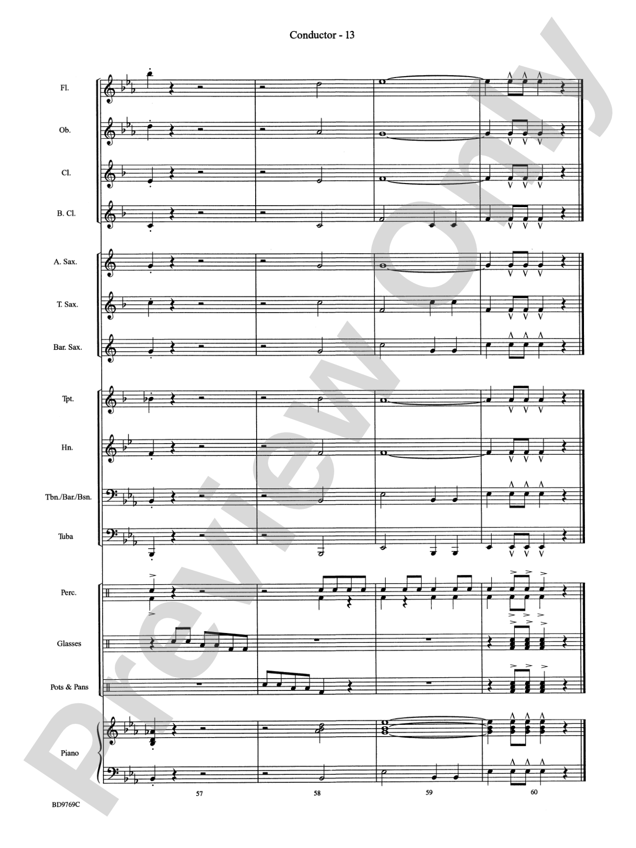 Christmas in the Kitchen: Concert Band Conductor Score & Parts