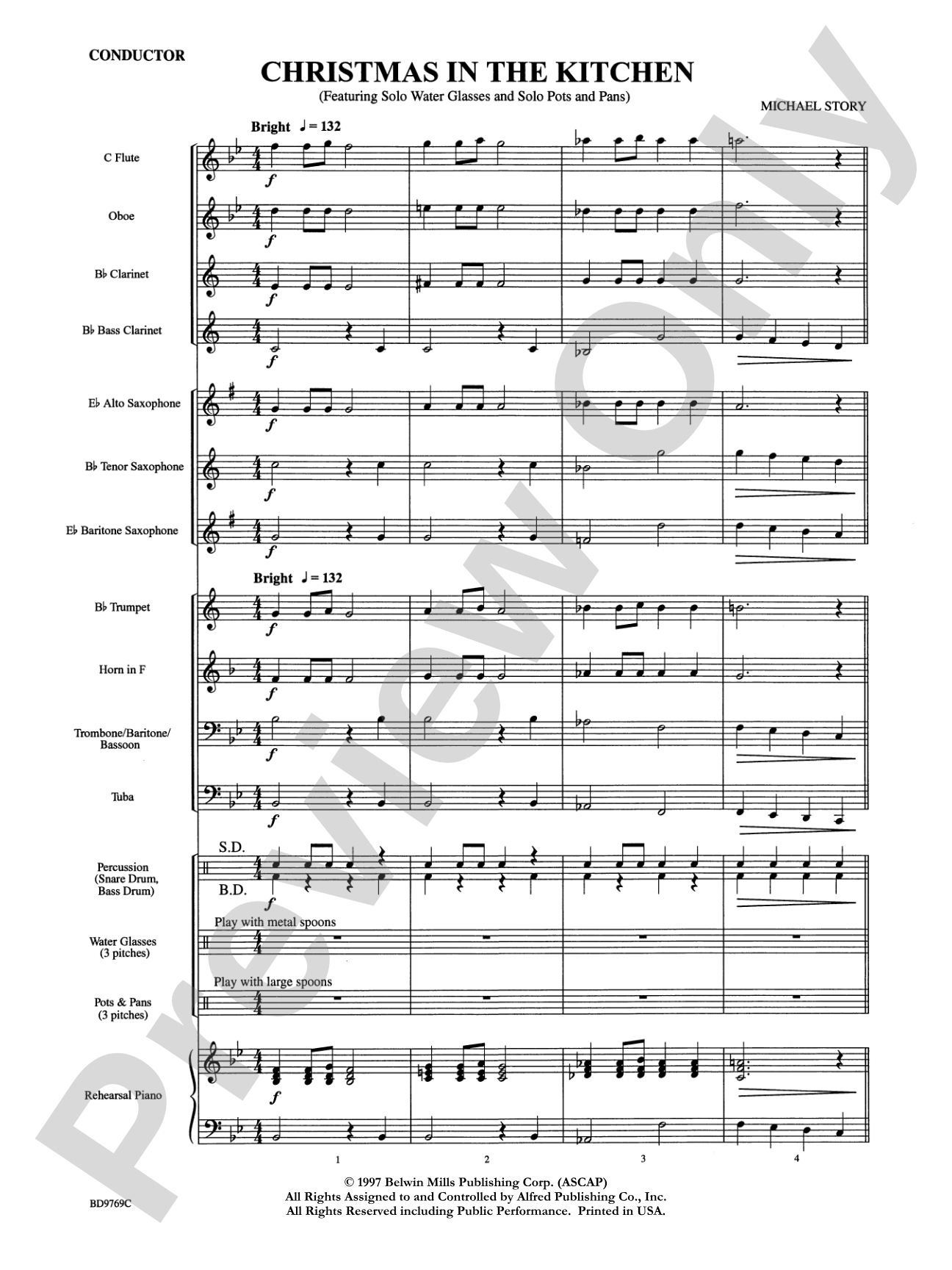 Christmas in the Kitchen: Concert Band Conductor Score & Parts