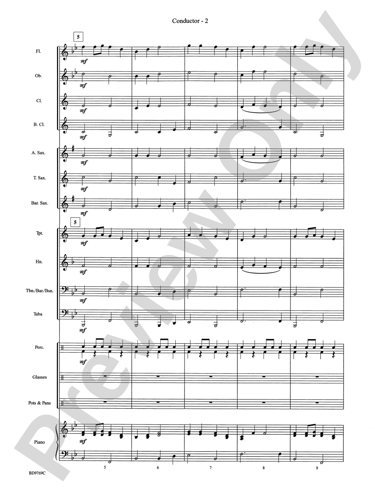 Christmas in the Kitchen: Concert Band Conductor Score & Parts