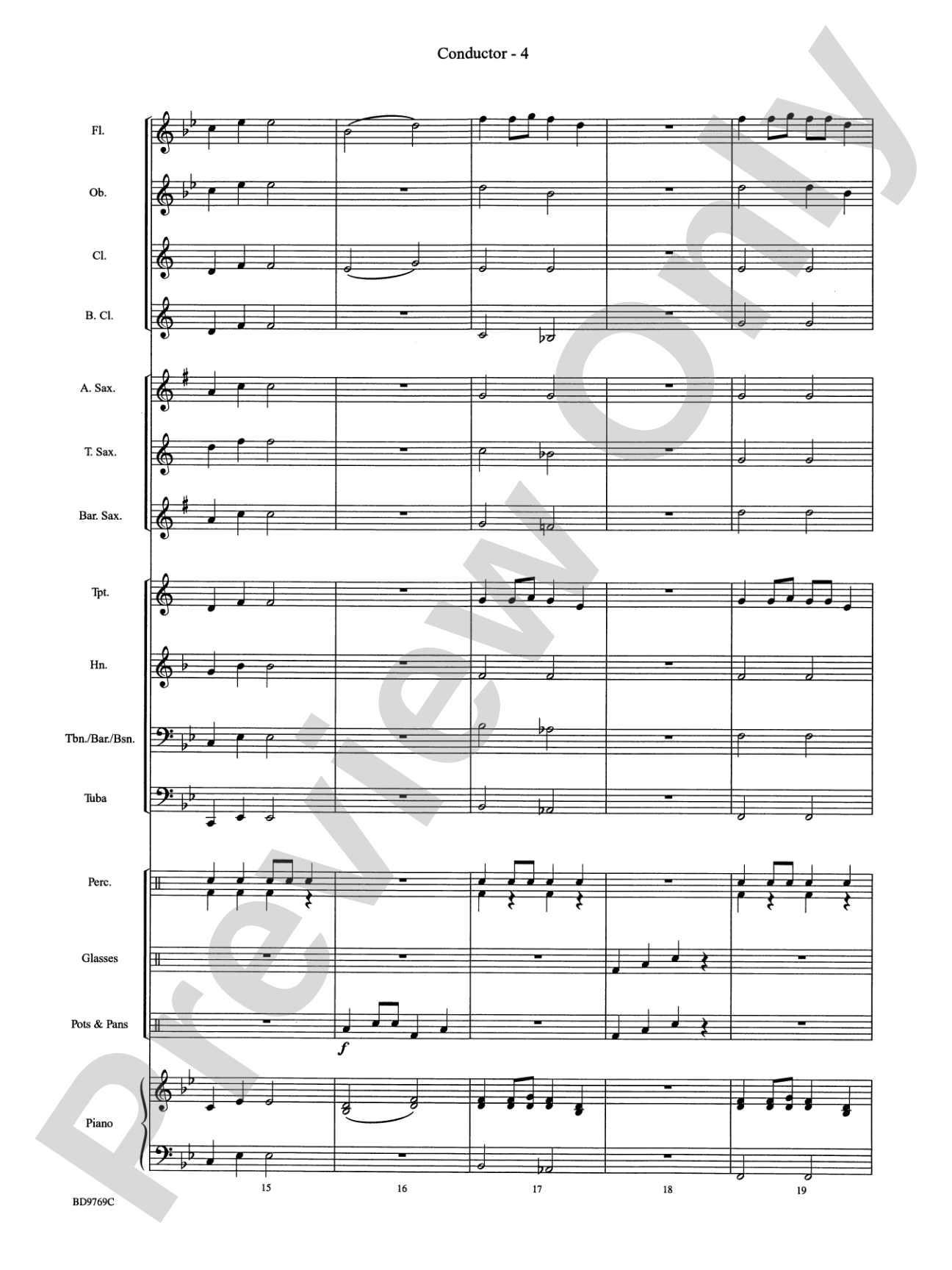 Christmas in the Kitchen: Concert Band Conductor Score & Parts