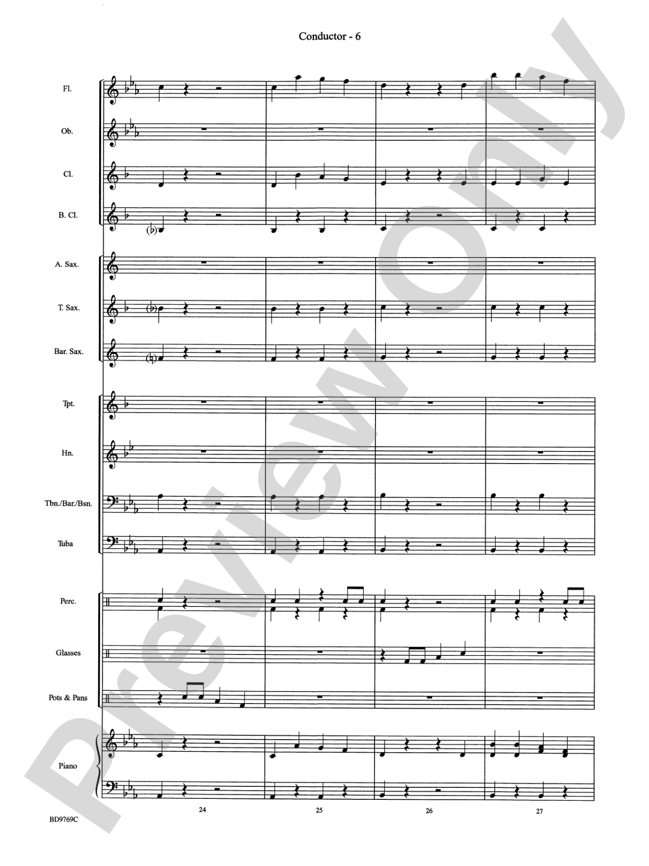 Christmas in the Kitchen: Concert Band Conductor Score & Parts