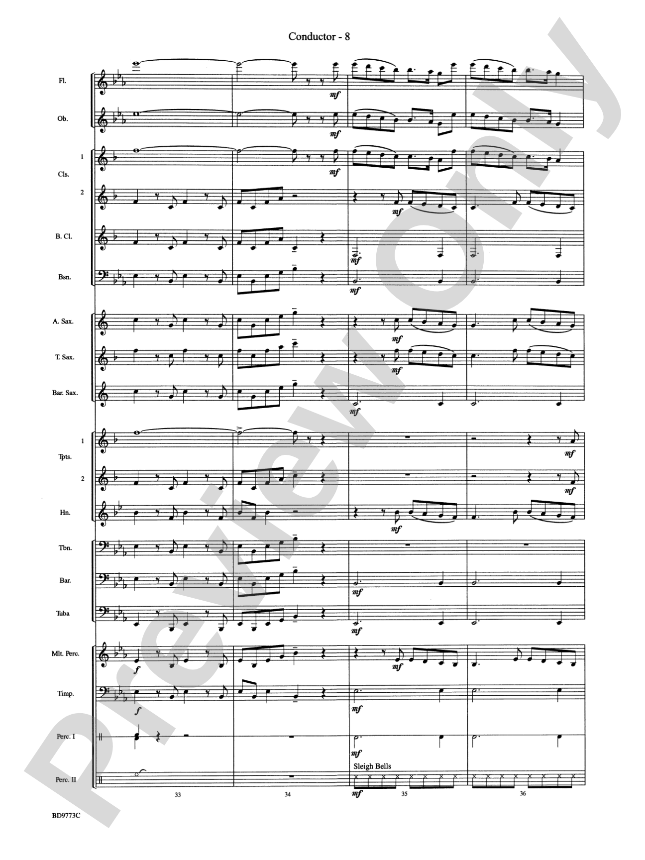 Eine Kleine Christmas (featuring Traditional Holiday Favorites (with apologies to Wolfgang Amadeus Mozart)): Concert Band Conductor Score & Parts