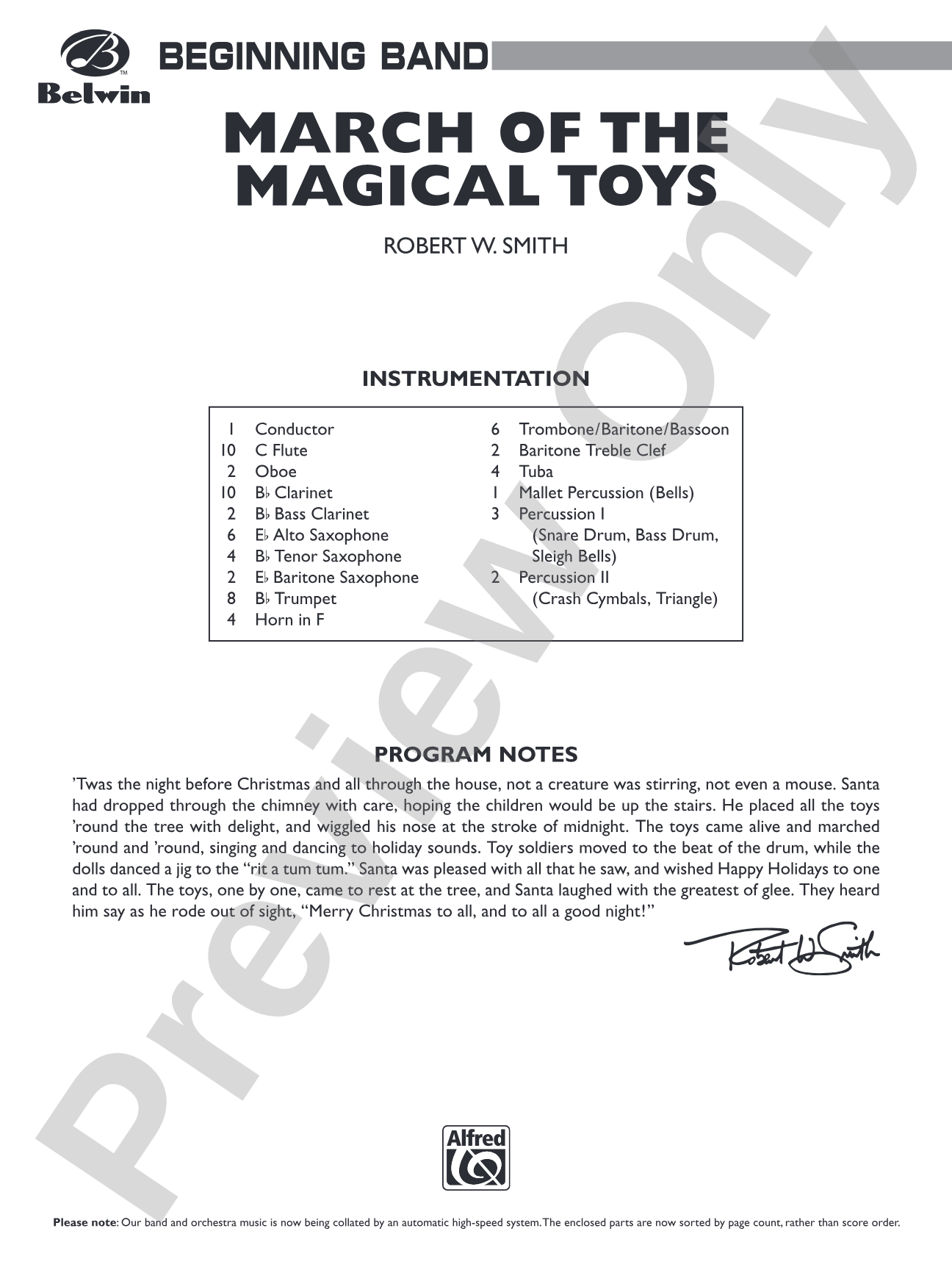 March of the Magical Toys: Concert Band Conductor Score & Parts