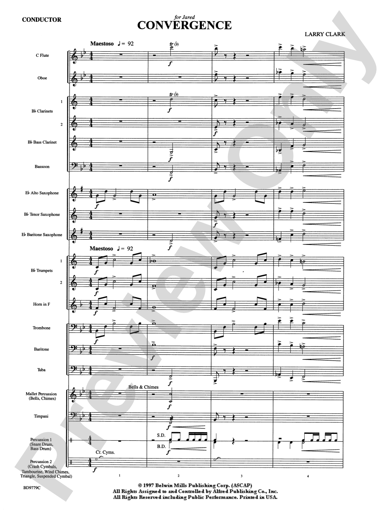 Convergence: Concert Band Conductor Score & Parts