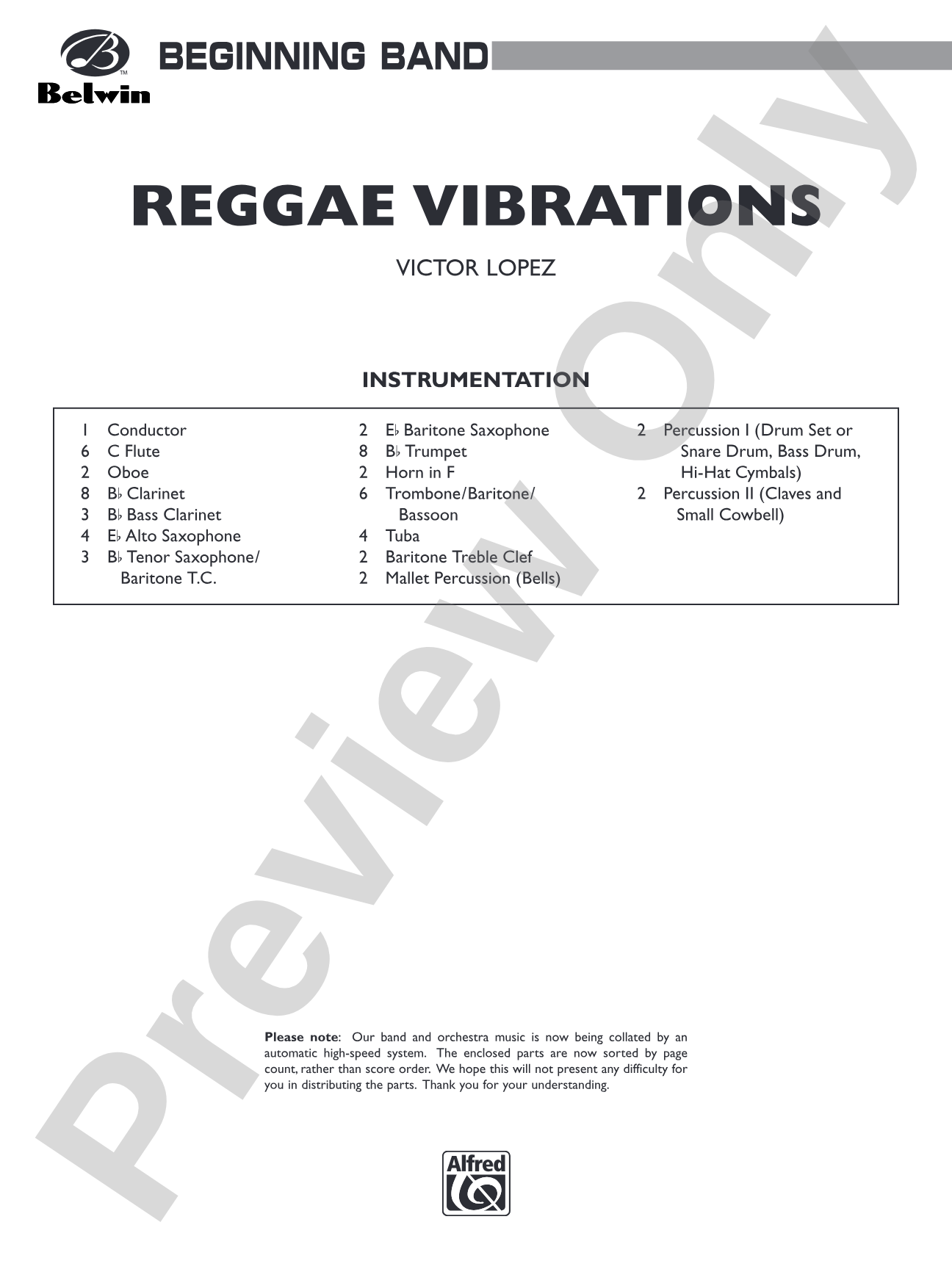 Reggae Vibrations: Concert Band Conductor Score & Parts