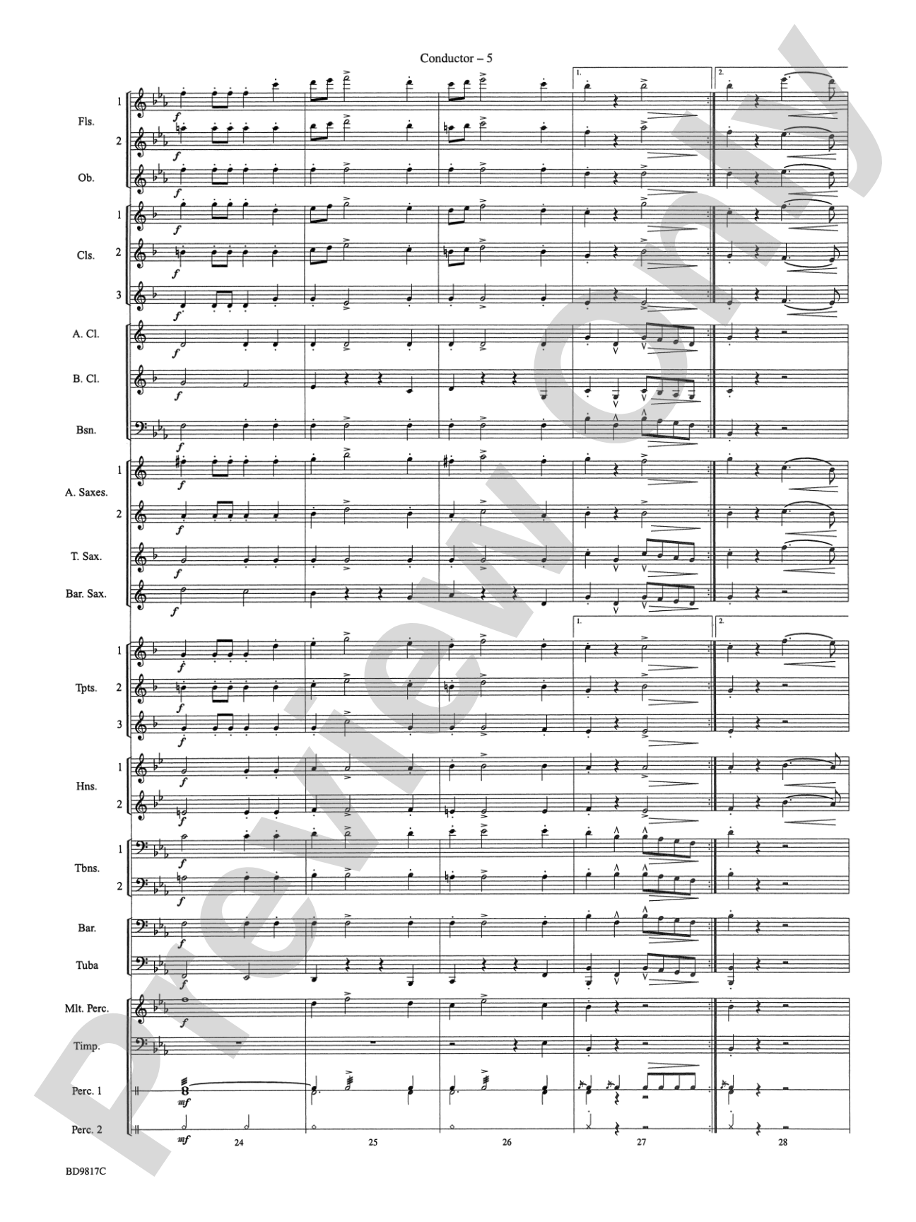 National Emblem: Concert Band Conductor Score & Parts
