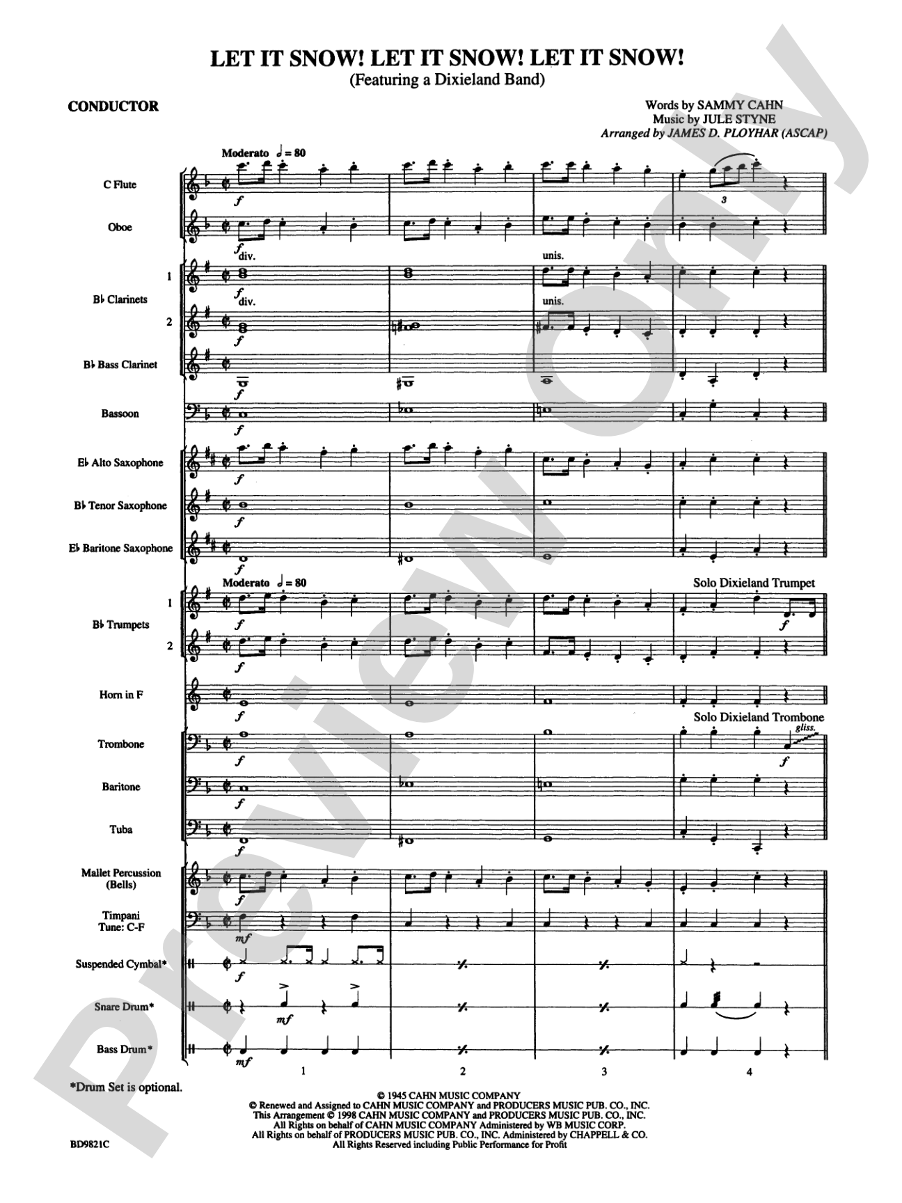 Let It Snow! Let It Snow! Let It Snow!: Concert Band Conductor Score & Parts