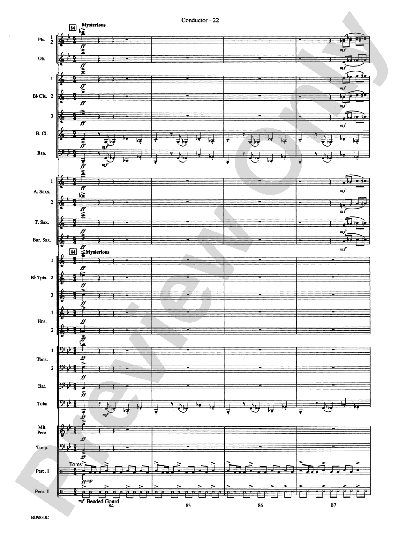 The Spirit of Orpheus (A Sinfonian Celebration): Concert Band Conductor Score & Parts