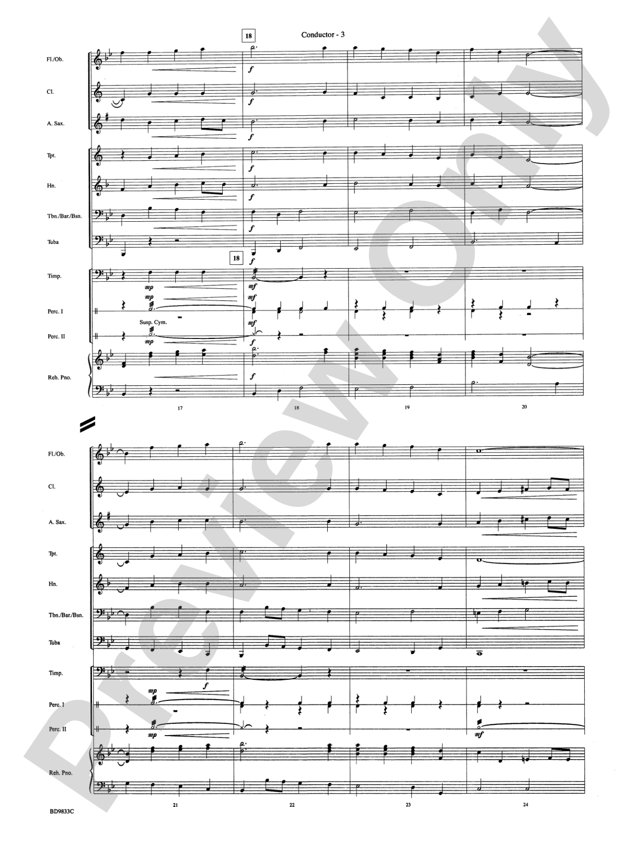 Irish Tune from County Derry: Concert Band Conductor Score & Parts