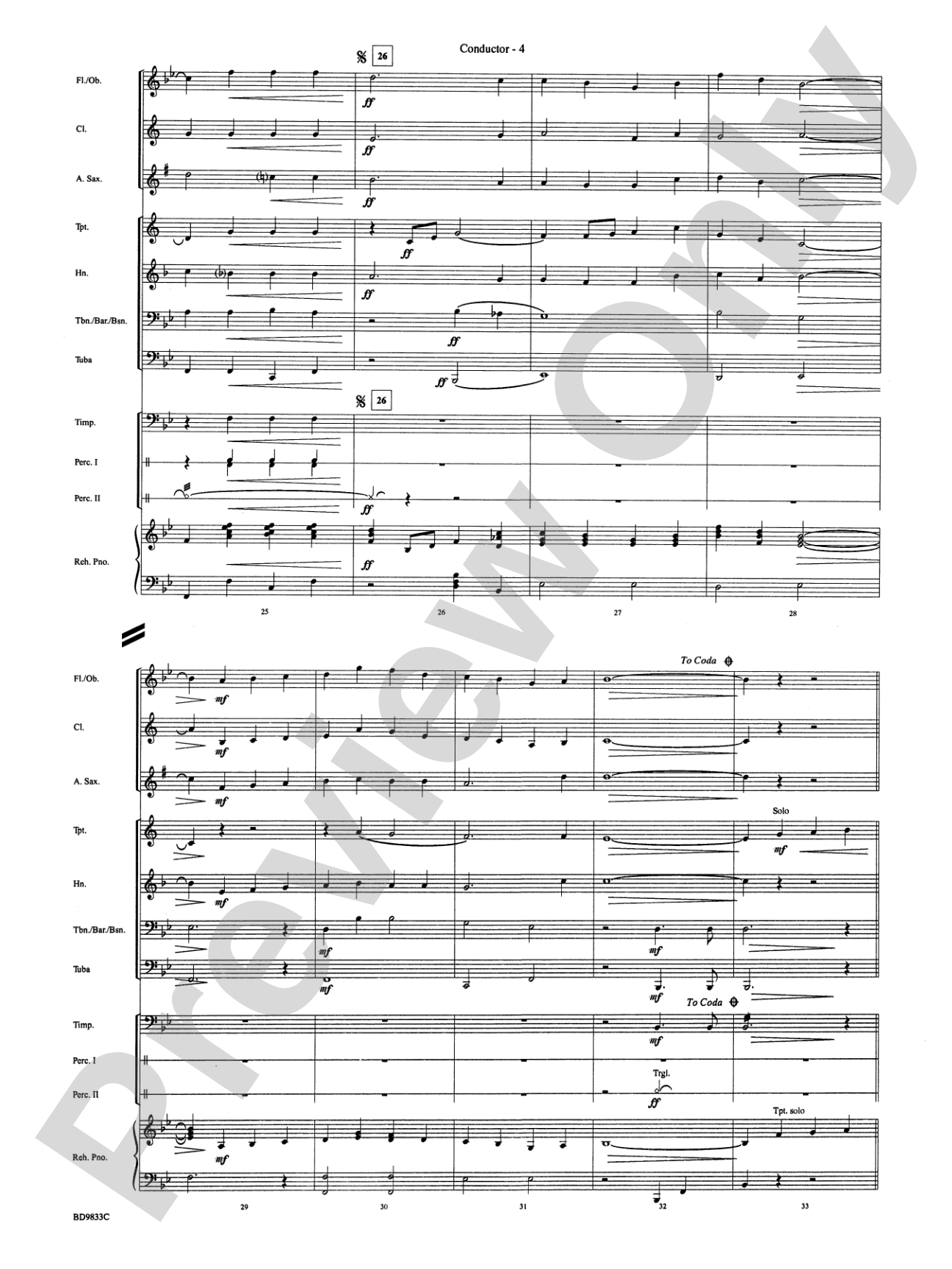Irish Tune from County Derry: Concert Band Conductor Score & Parts