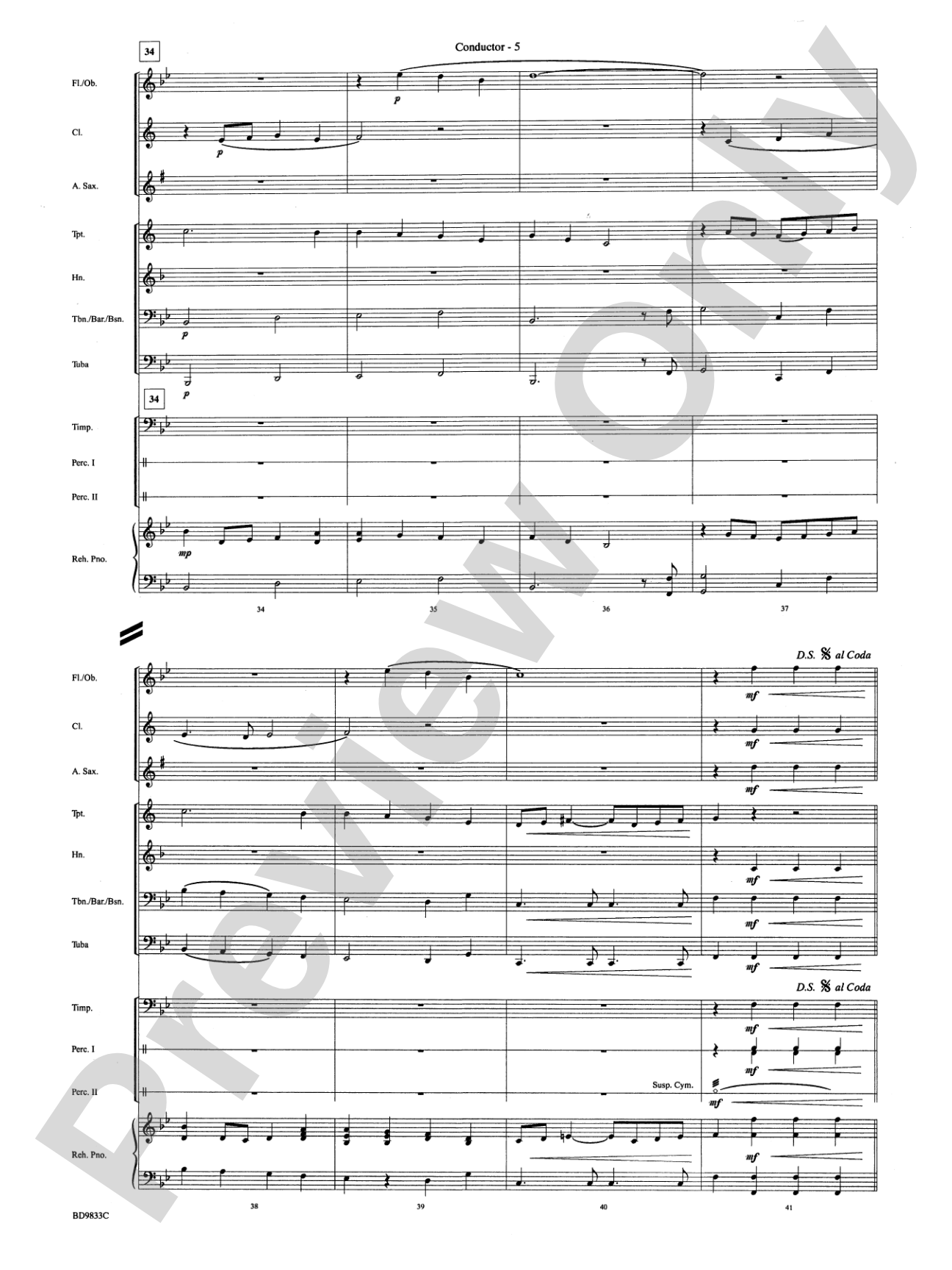 Irish Tune from County Derry: Concert Band Conductor Score & Parts