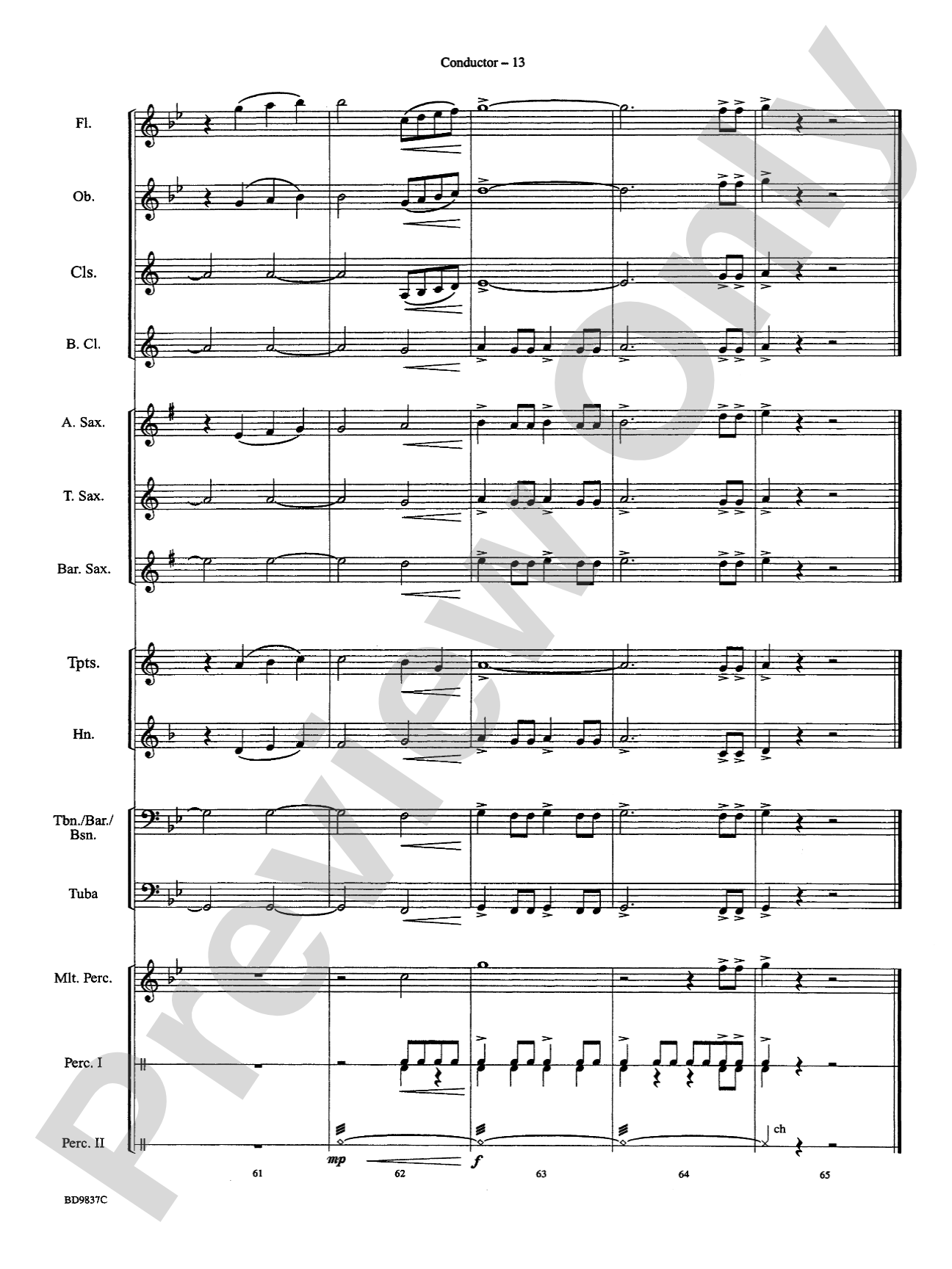 The Rings of Saturn: Concert Band Conductor Score & Parts