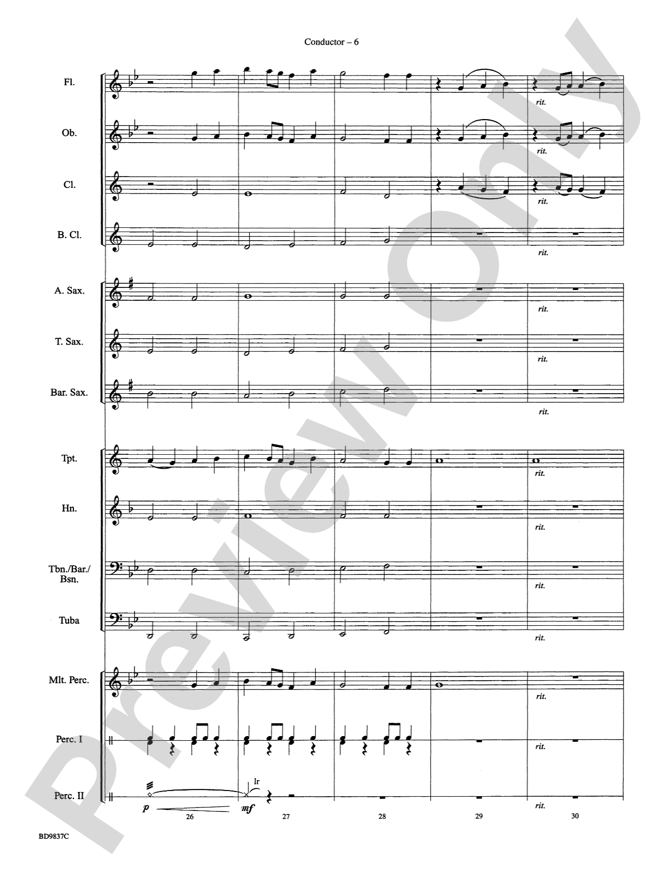 The Rings of Saturn: Concert Band Conductor Score & Parts