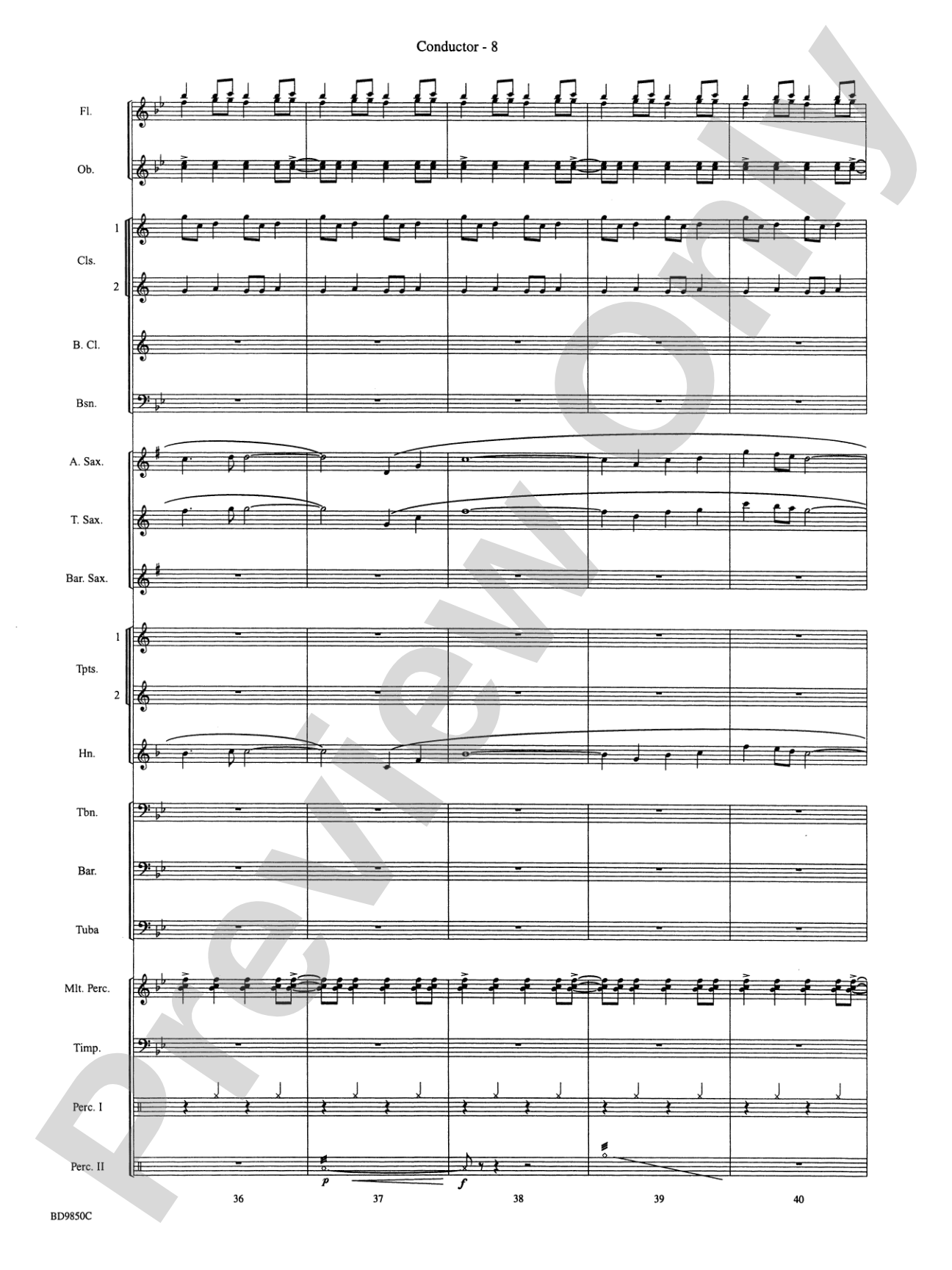 On the Rising Winds: Concert Band Conductor Score & Parts