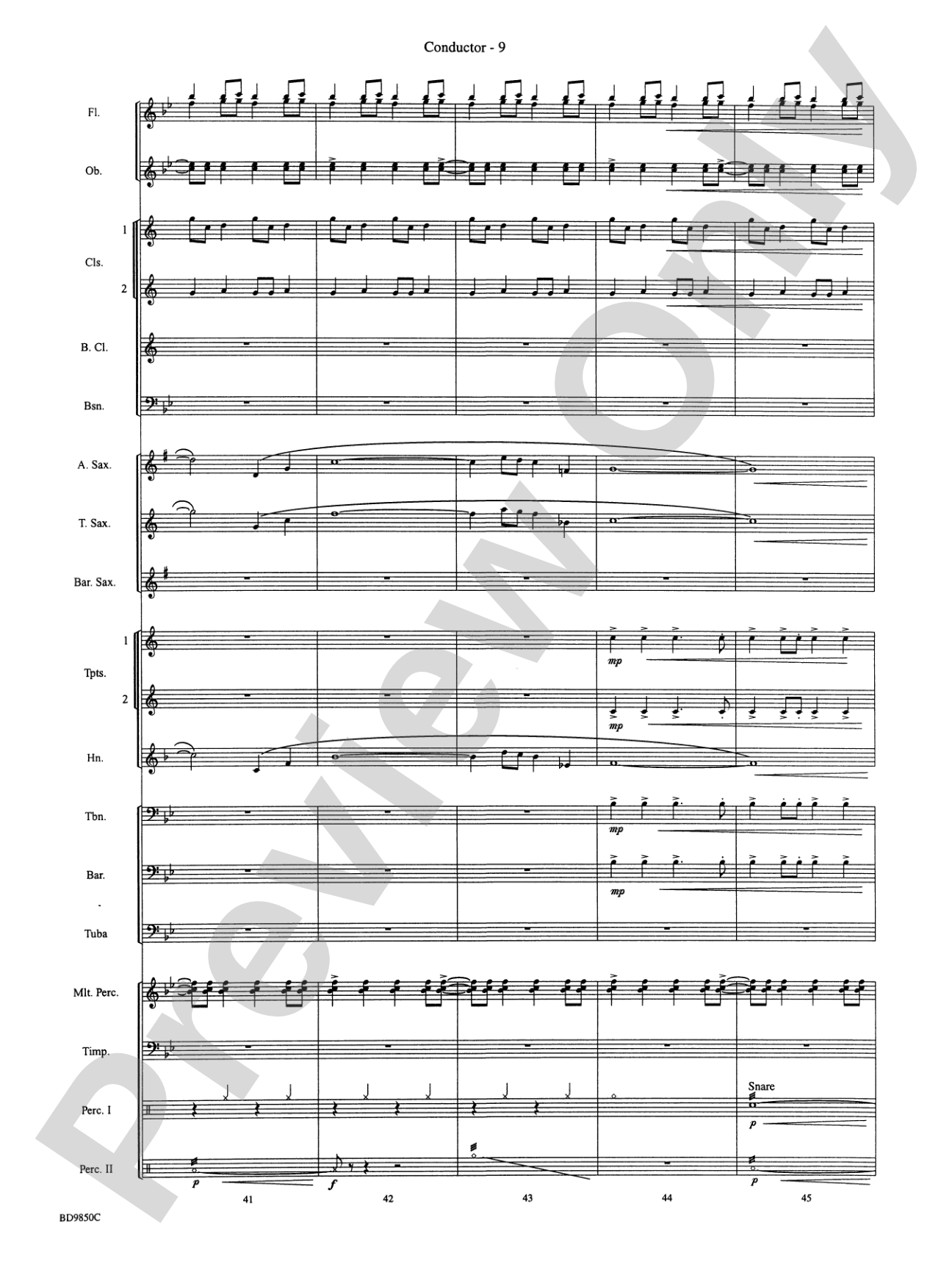 On the Rising Winds: Concert Band Conductor Score & Parts