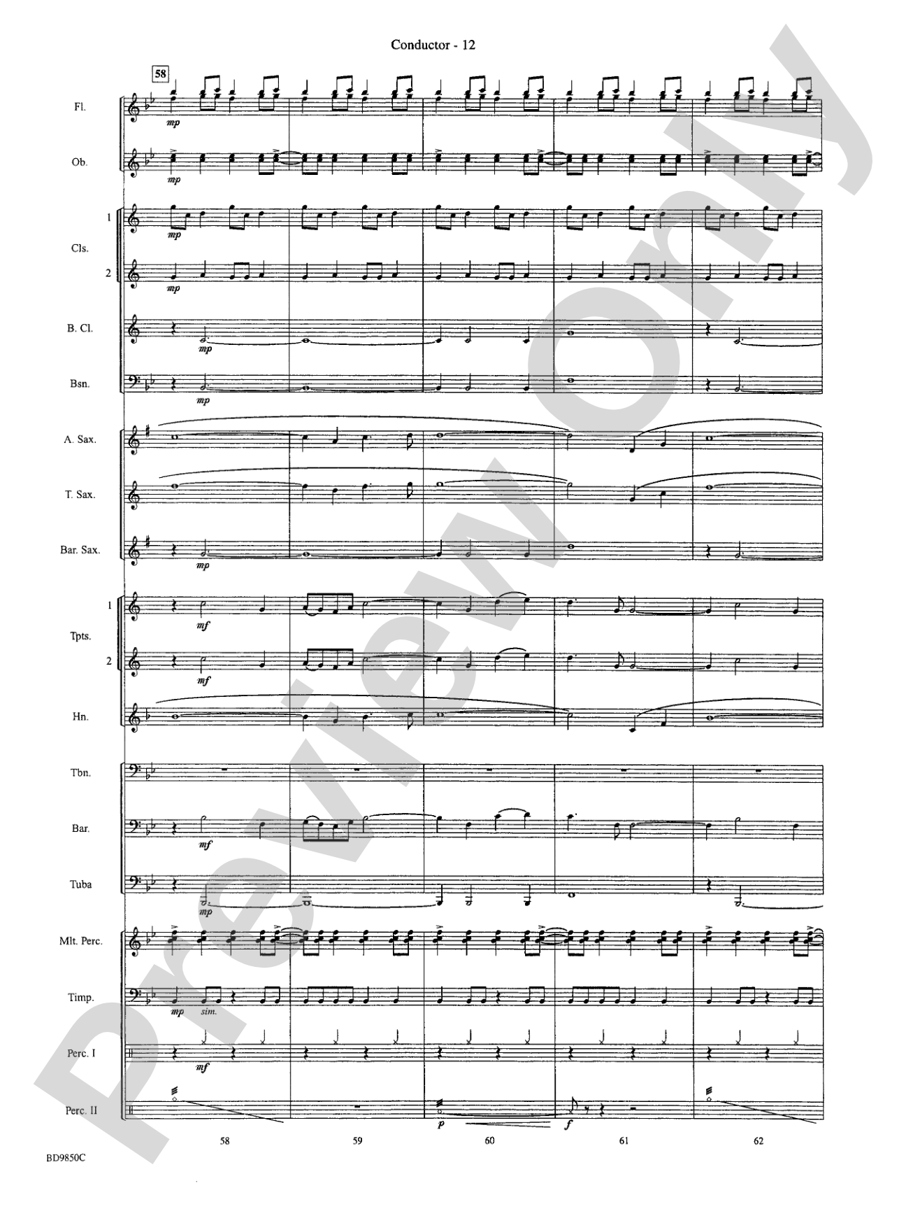 On the Rising Winds: Concert Band Conductor Score & Parts