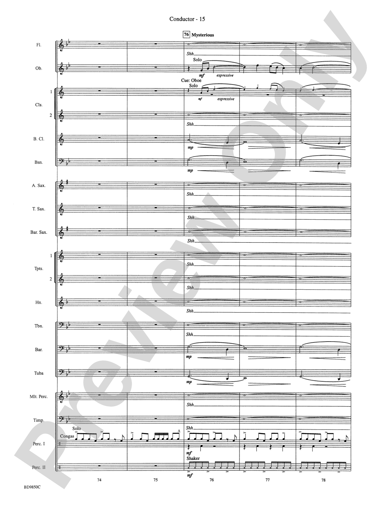 On the Rising Winds: Concert Band Conductor Score & Parts