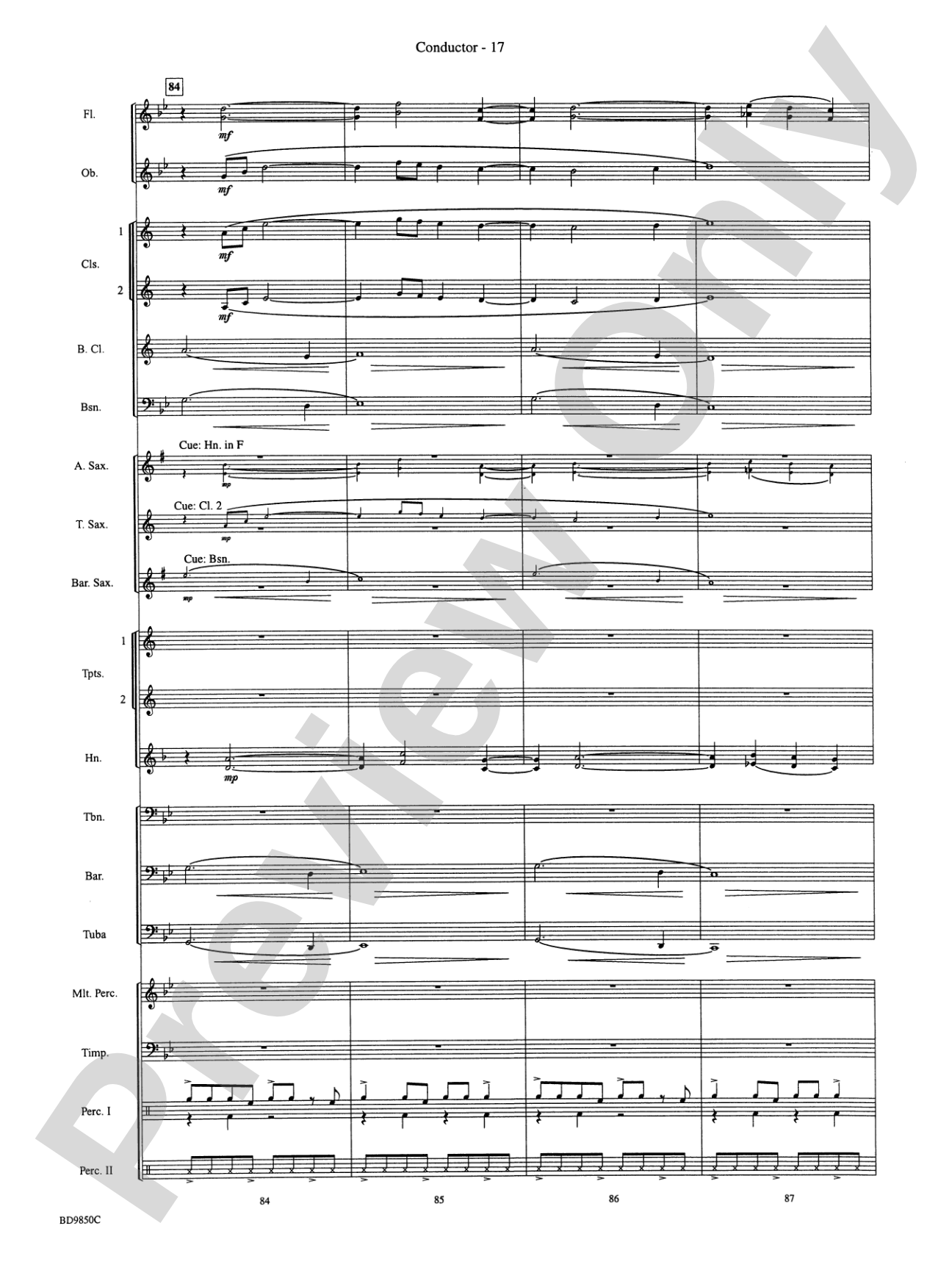 On the Rising Winds: Concert Band Conductor Score & Parts