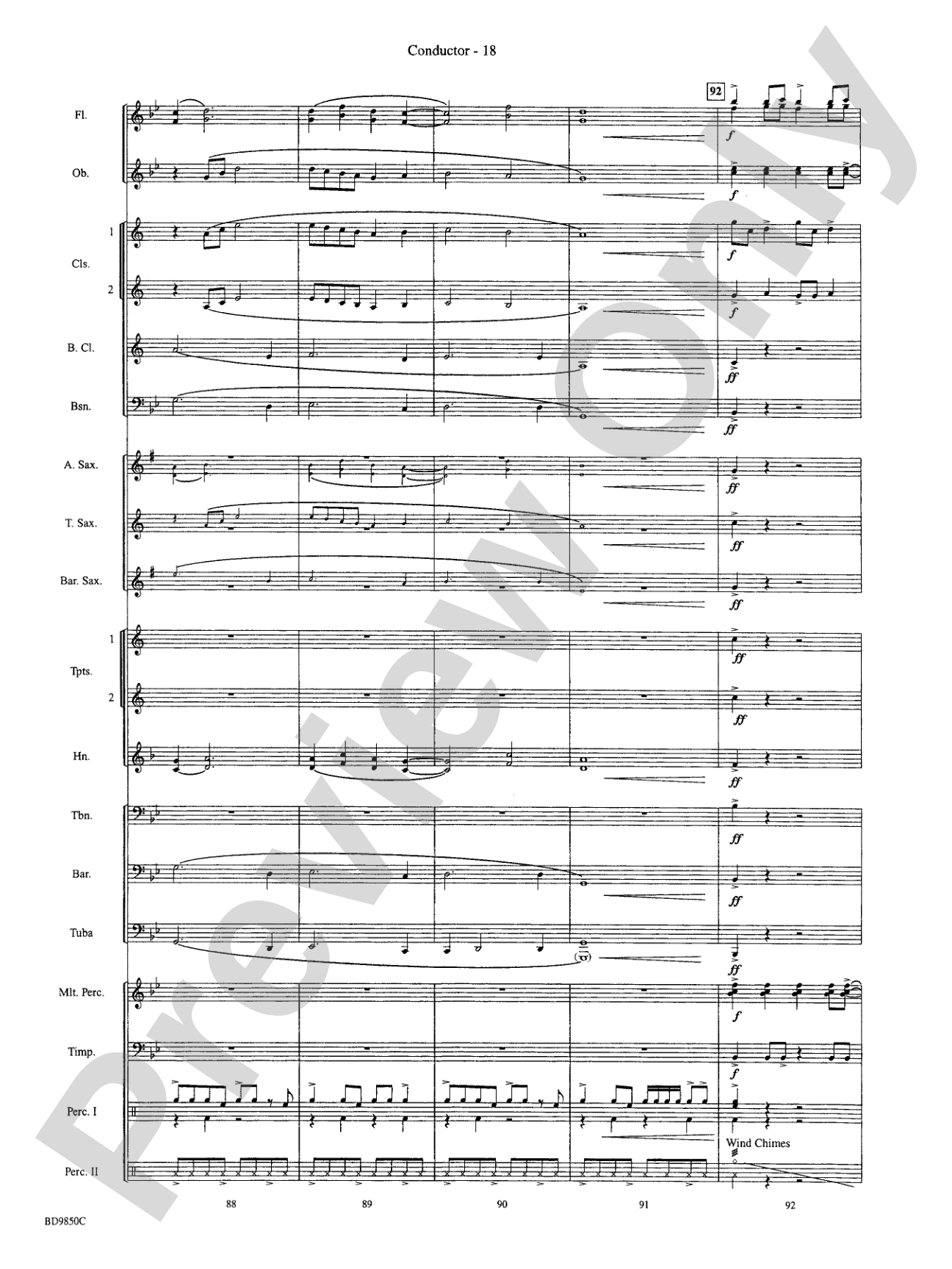 On the Rising Winds: Concert Band Conductor Score & Parts