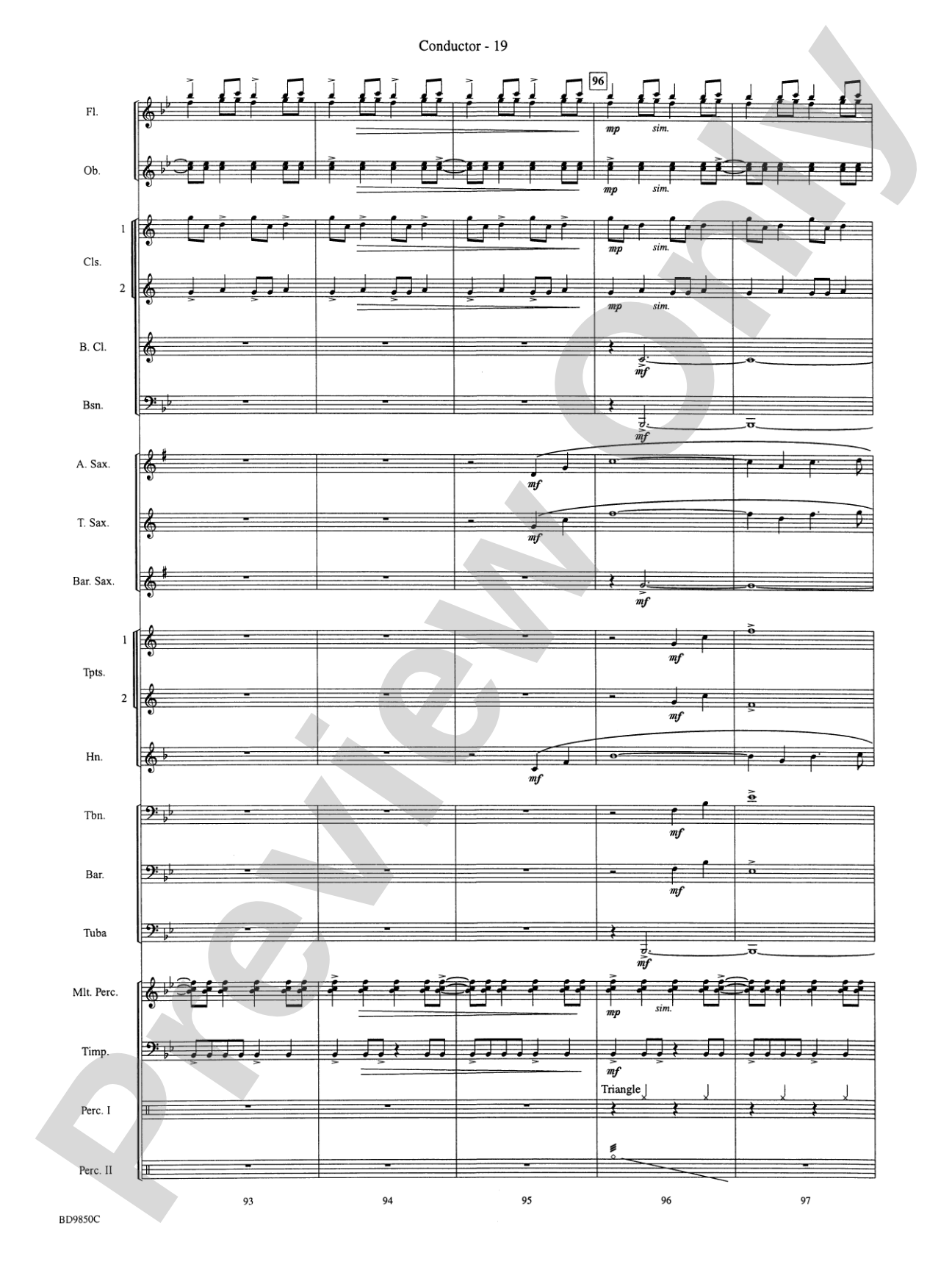 On the Rising Winds: Concert Band Conductor Score & Parts