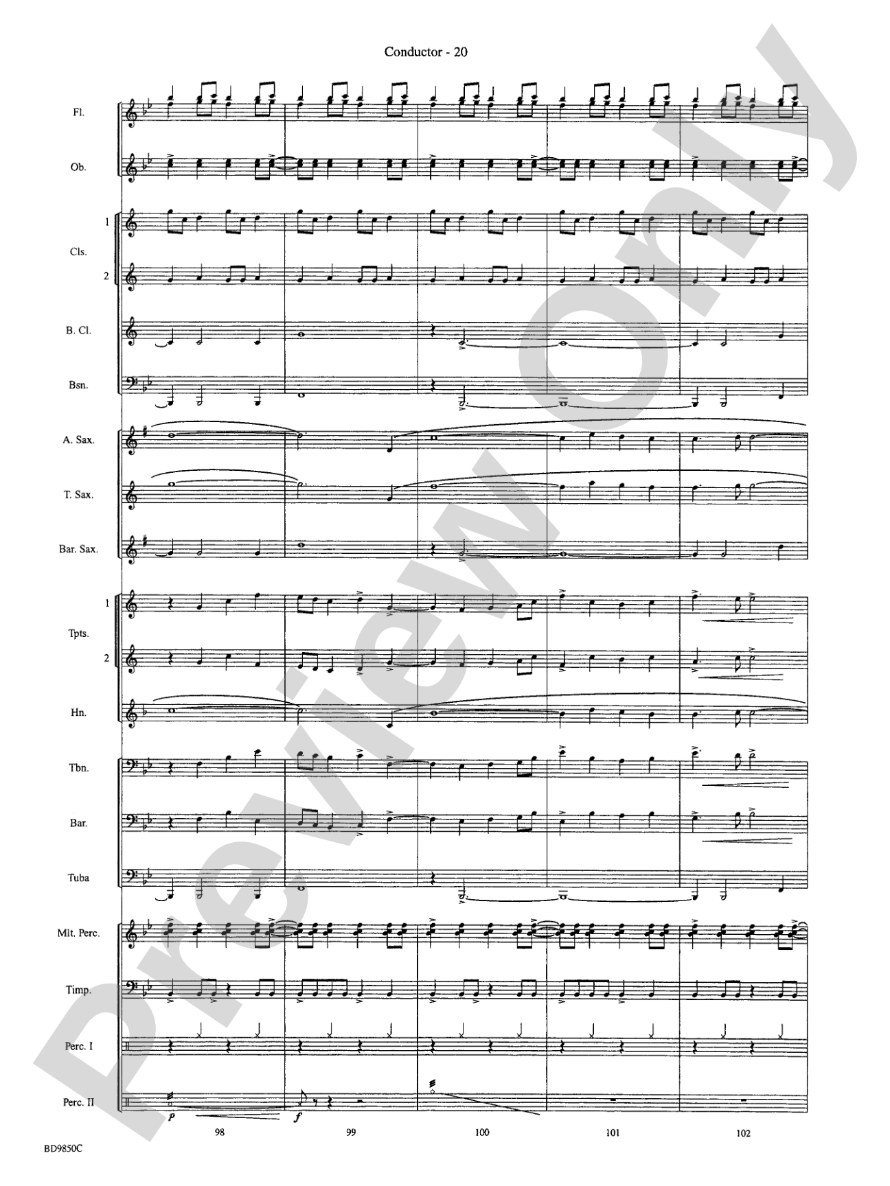 On the Rising Winds: Concert Band Conductor Score & Parts