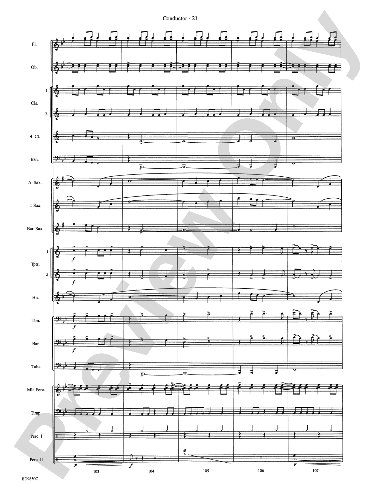 On the Rising Winds: Concert Band Conductor Score & Parts