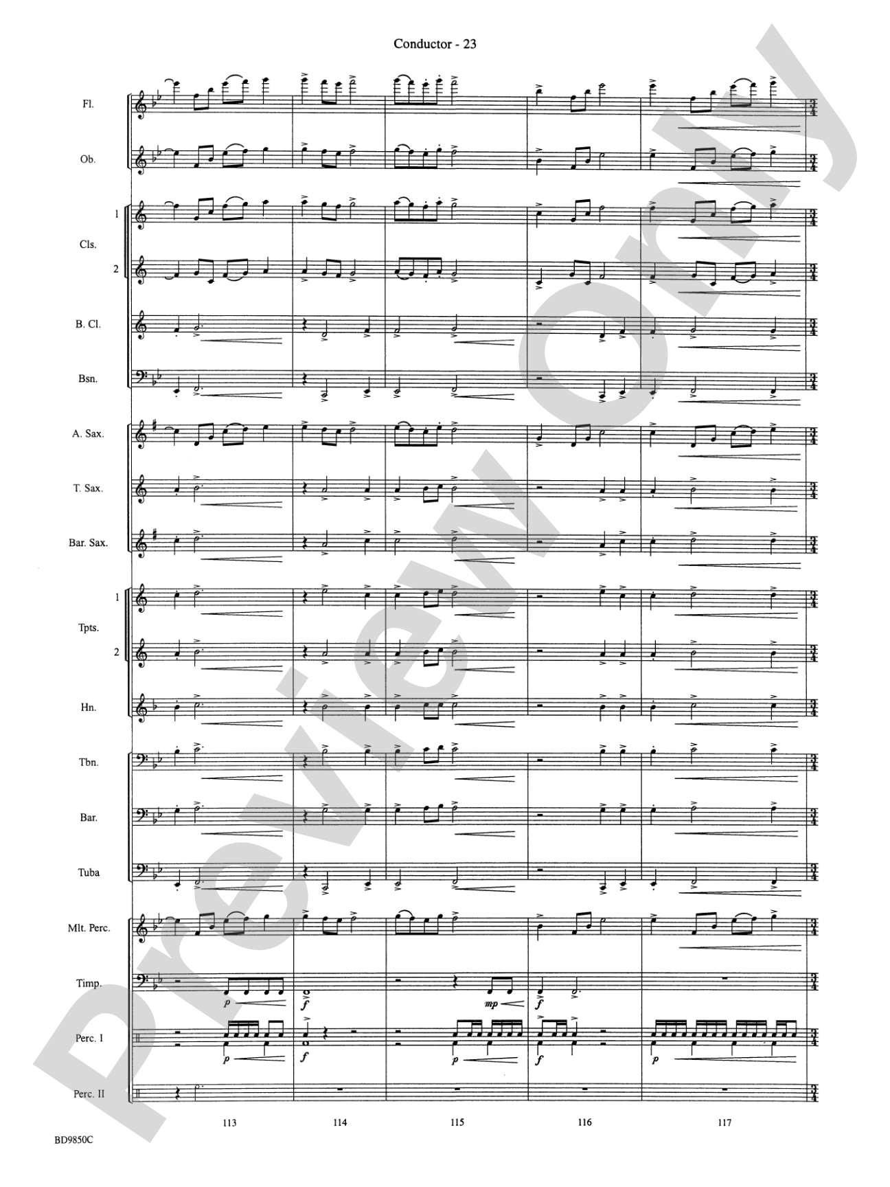 On the Rising Winds: Concert Band Conductor Score & Parts