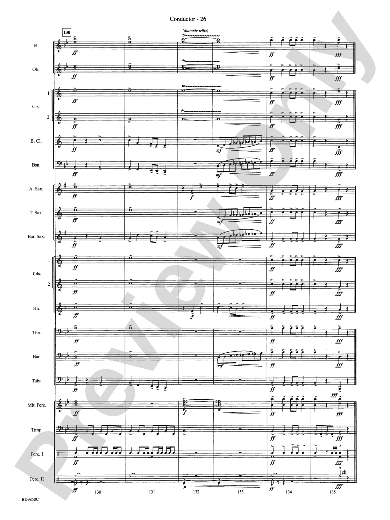 On the Rising Winds: Concert Band Conductor Score & Parts