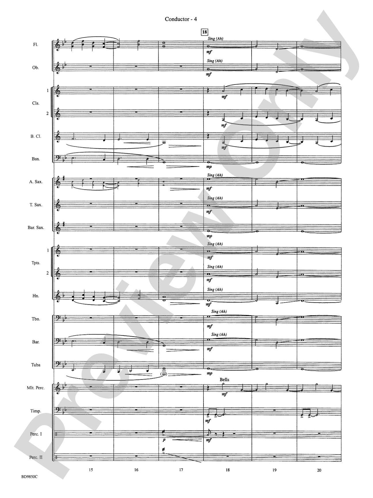 On the Rising Winds: Concert Band Conductor Score & Parts