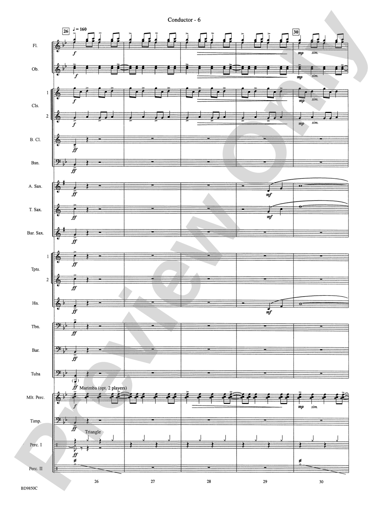 On the Rising Winds: Concert Band Conductor Score & Parts