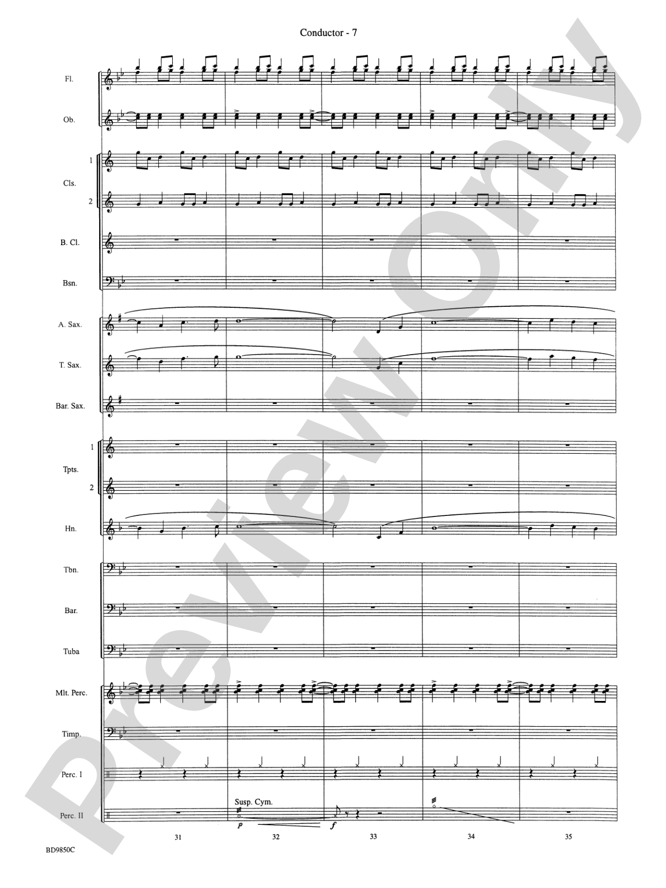 On the Rising Winds: Concert Band Conductor Score & Parts