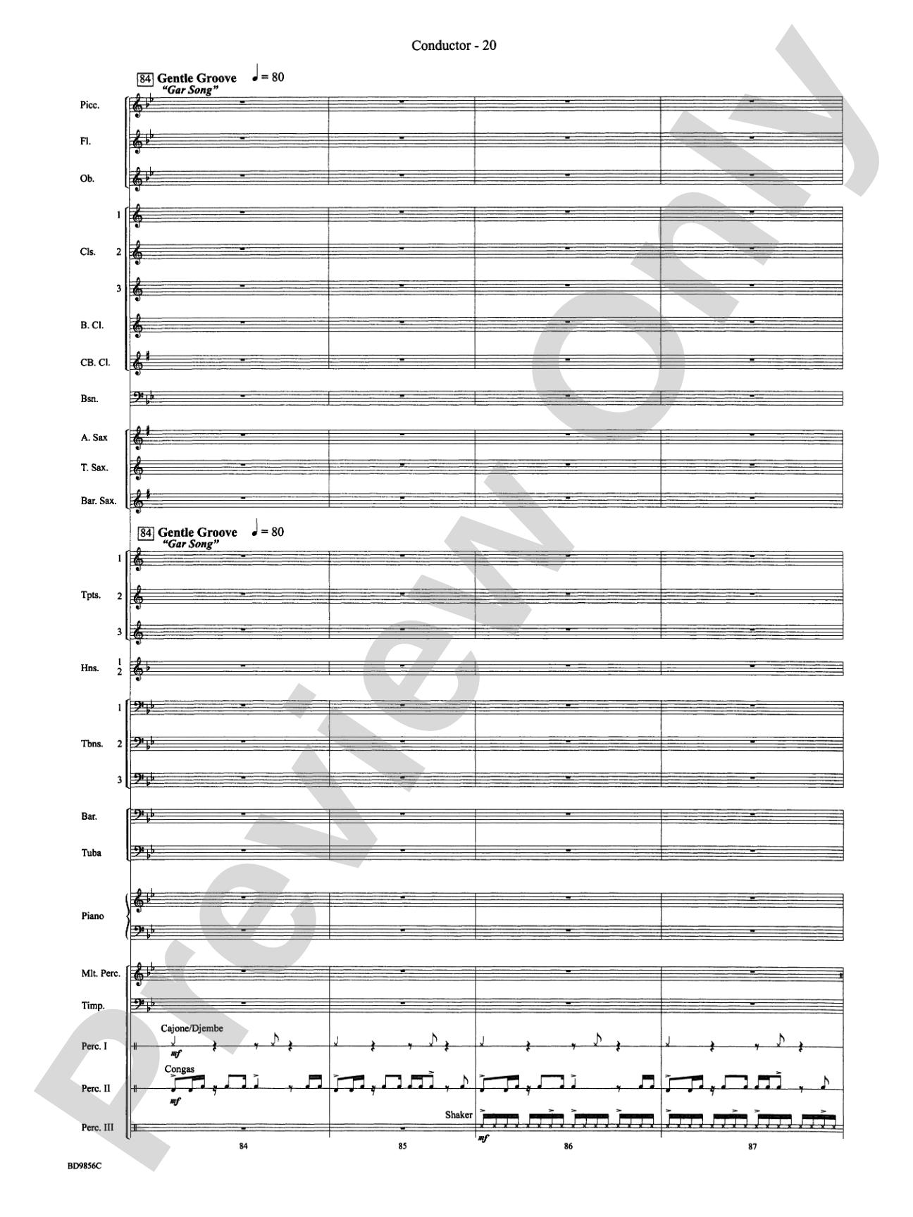Songs of Earth, Water, Fire and Sky: Concert Band Conductor Score & Parts