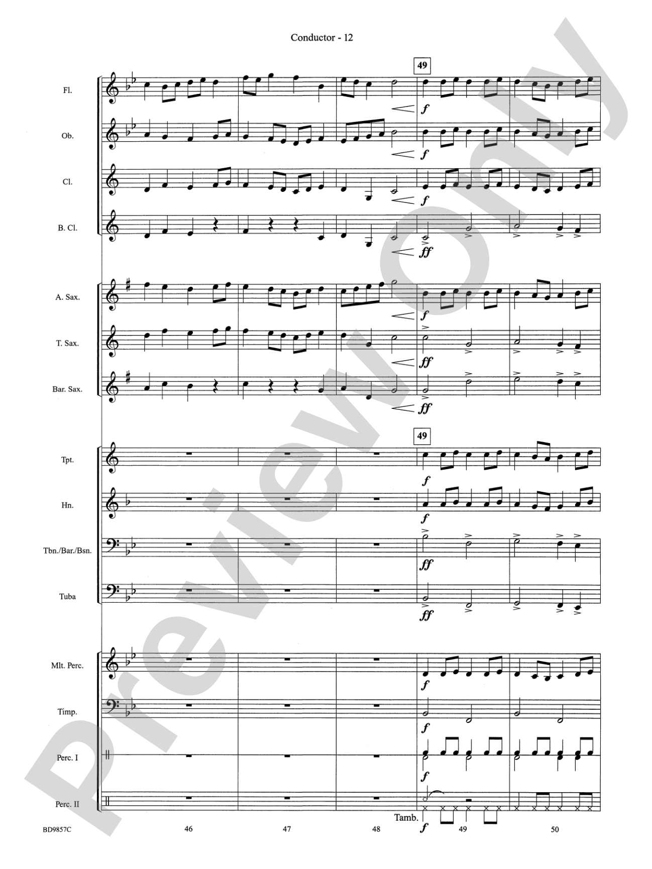 Contredanse: Concert Band Conductor Score & Parts