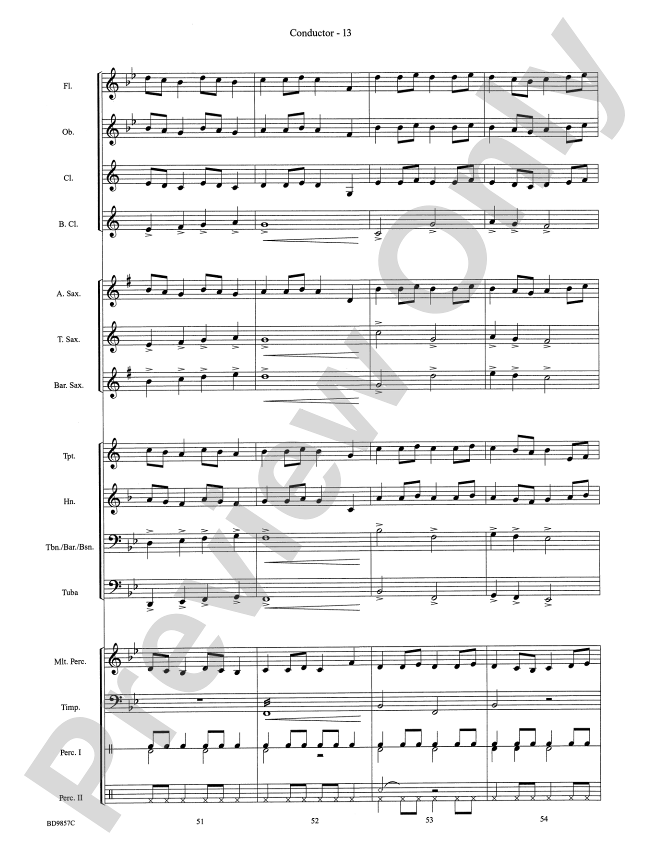 Contredanse: Concert Band Conductor Score & Parts