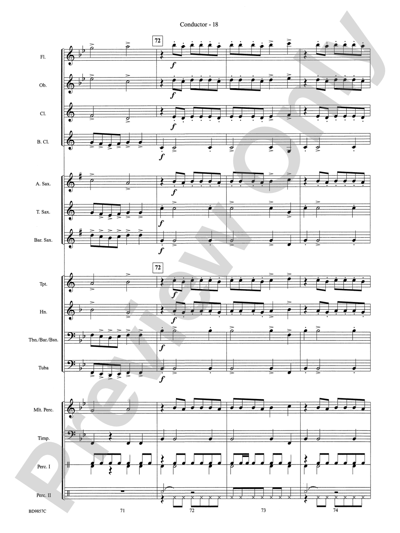 Contredanse: Concert Band Conductor Score & Parts