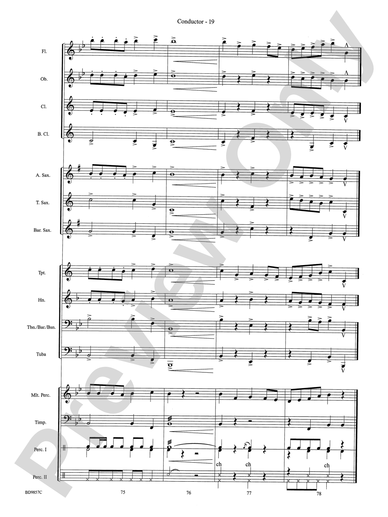 Contredanse: Concert Band Conductor Score & Parts