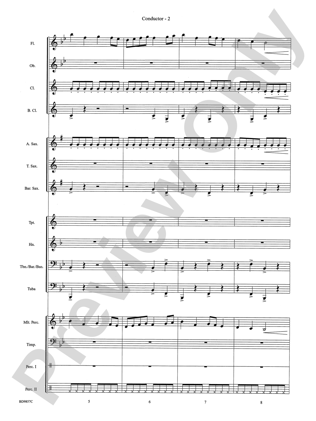 Contredanse: Concert Band Conductor Score & Parts