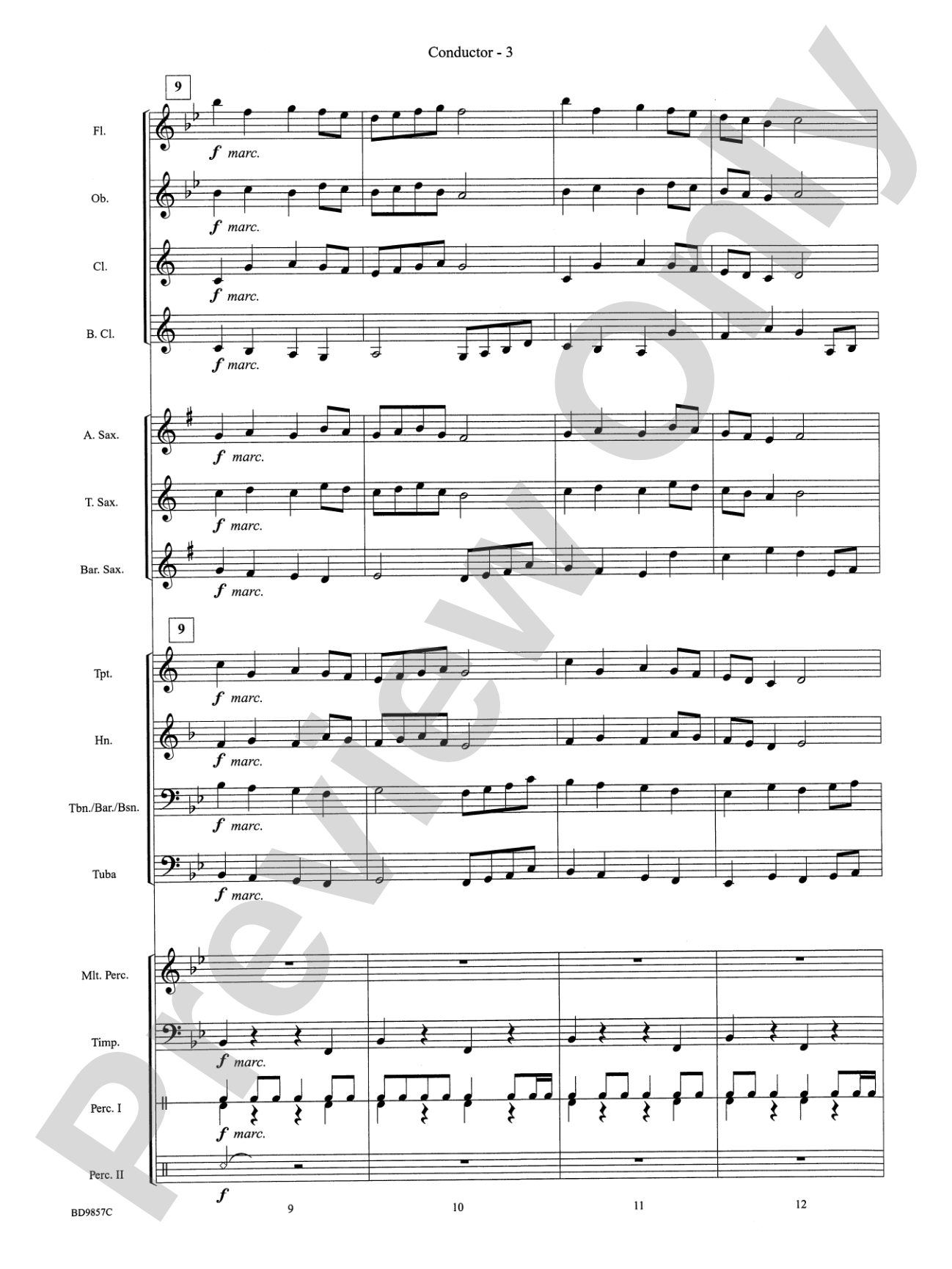 Contredanse: Concert Band Conductor Score & Parts
