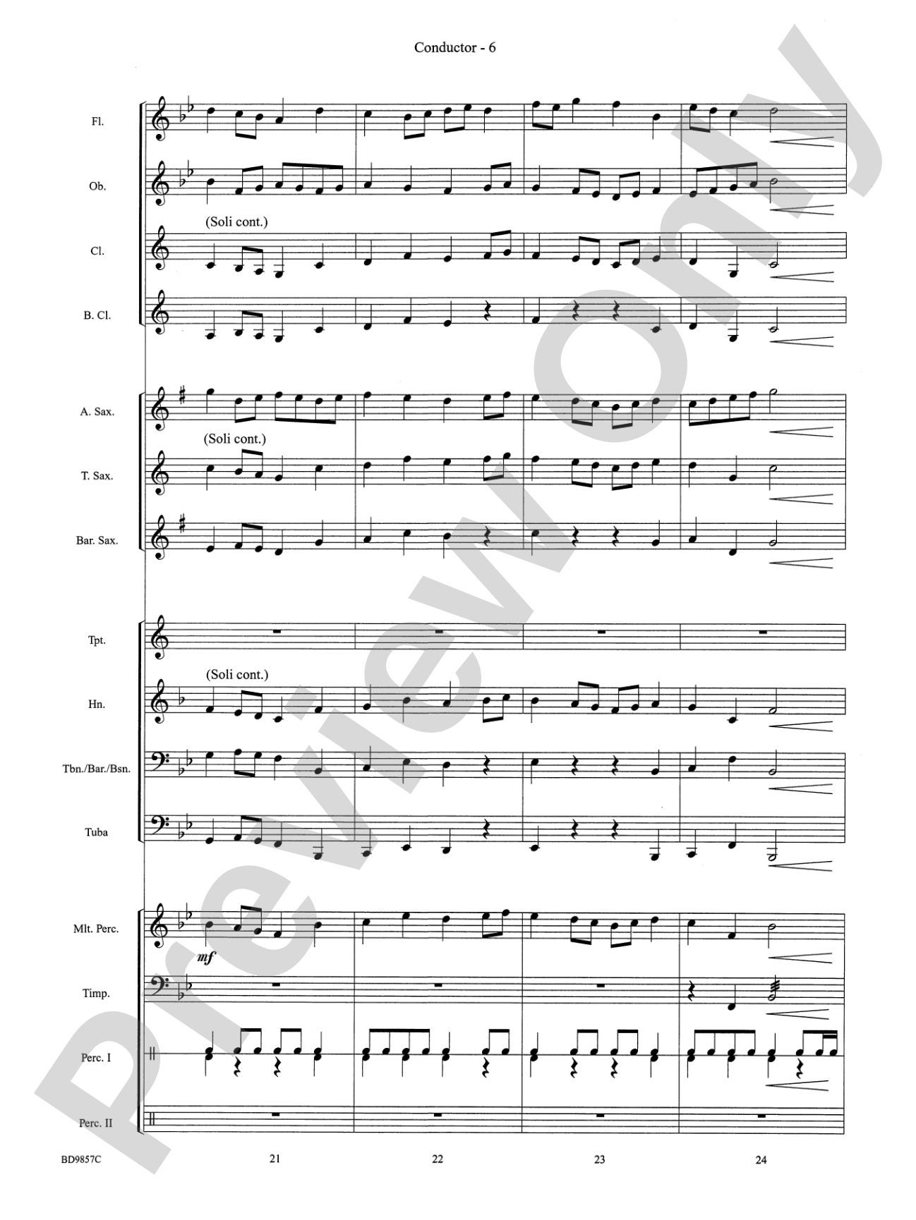 Contredanse: Concert Band Conductor Score & Parts