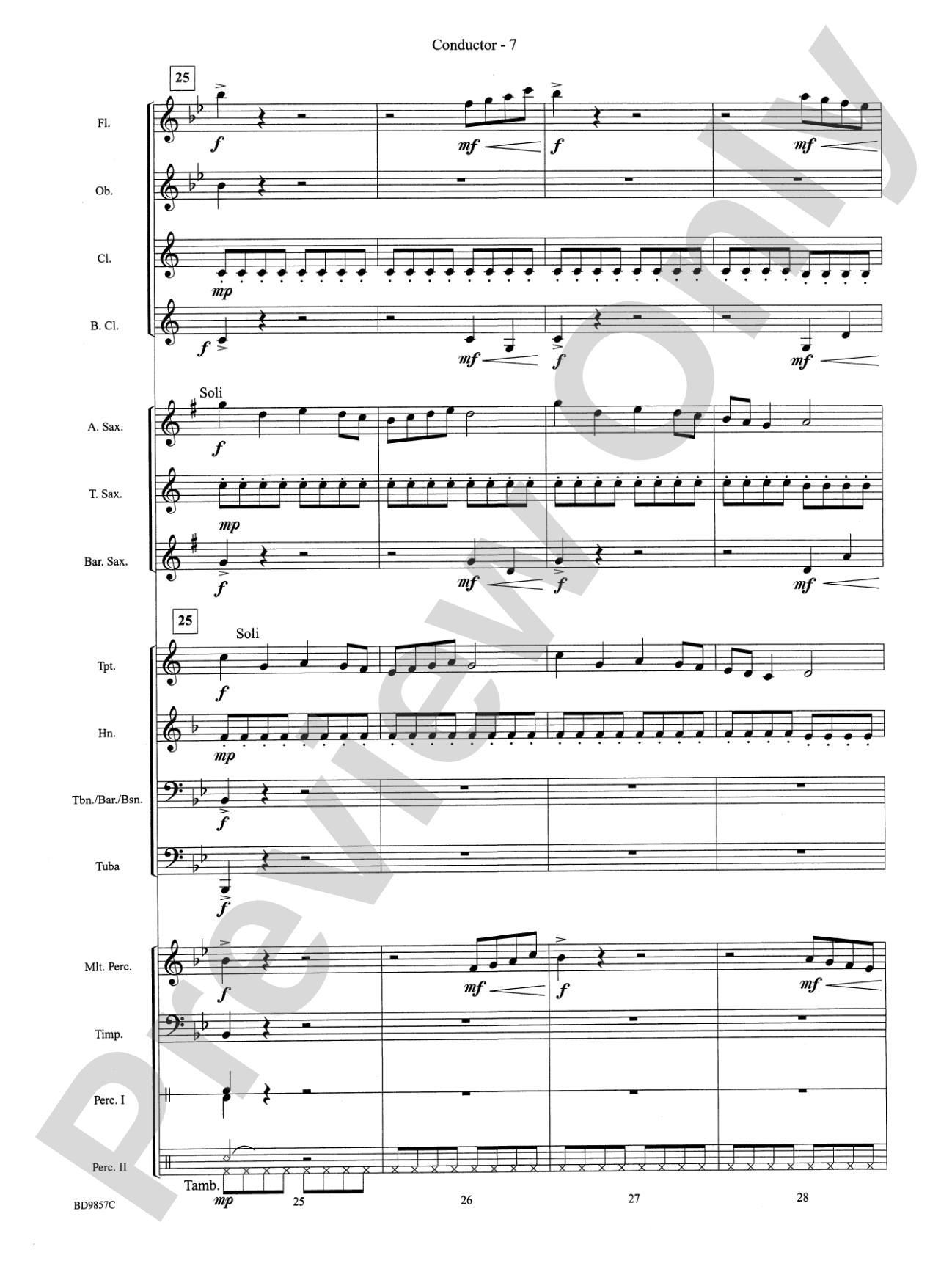 Contredanse: Concert Band Conductor Score & Parts