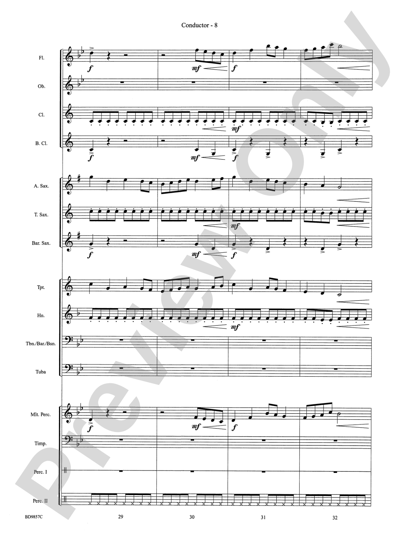 Contredanse: Concert Band Conductor Score & Parts